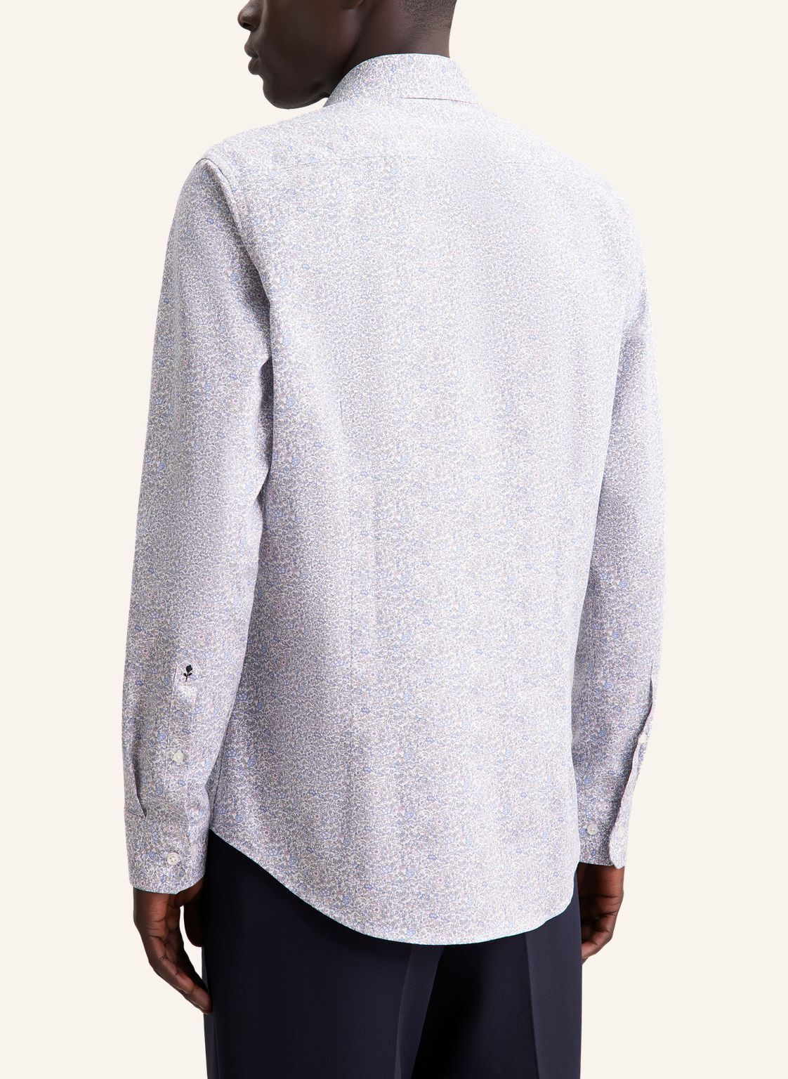 Seidensticker slim fit overhemd, popeline, blauw dessin