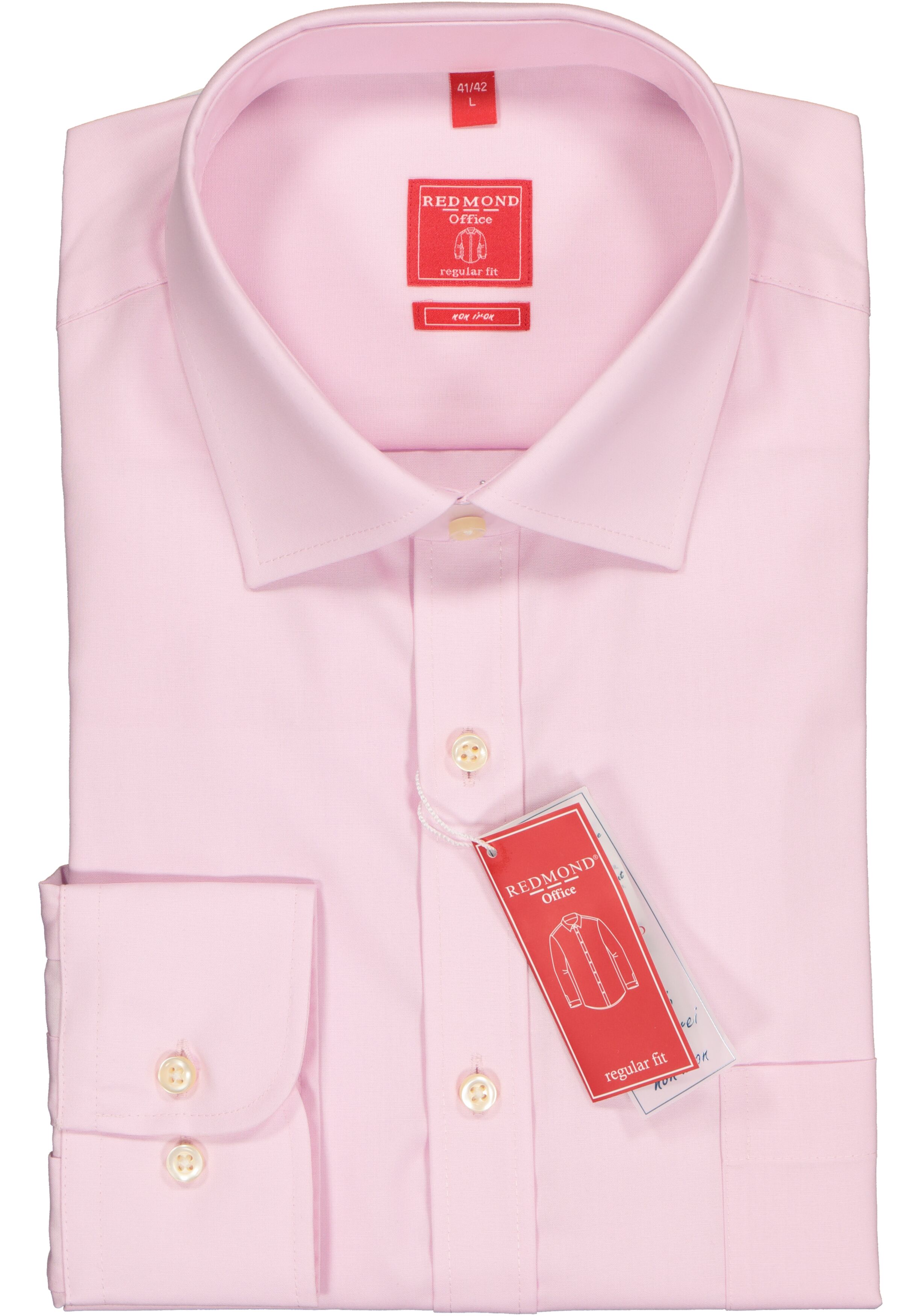 Redmond regular fit overhemd, roze