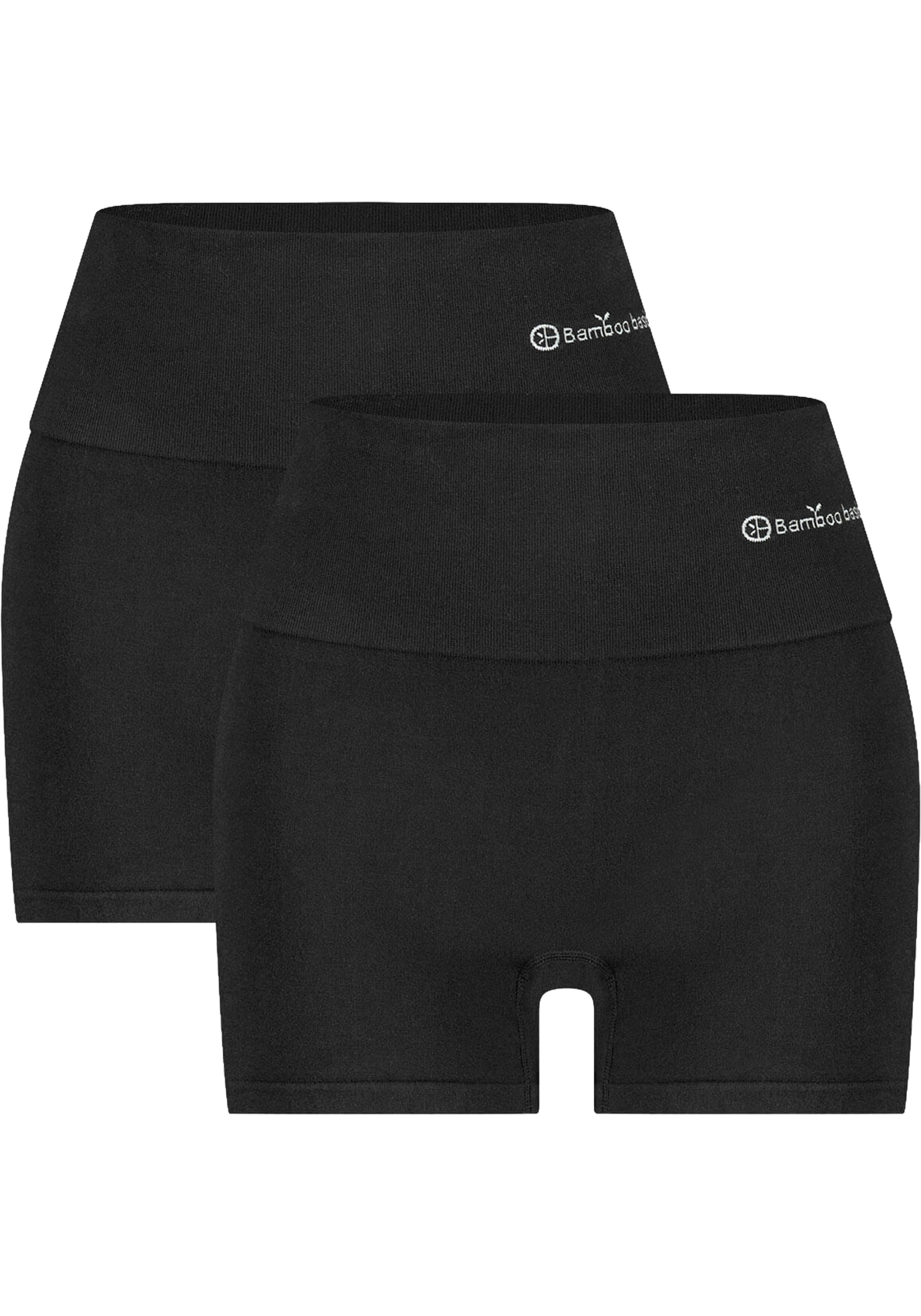 Bamboo Basics Stella seamless light control boxershort (2-pack), dames lichte shapewear boxershort naadloos, zwart