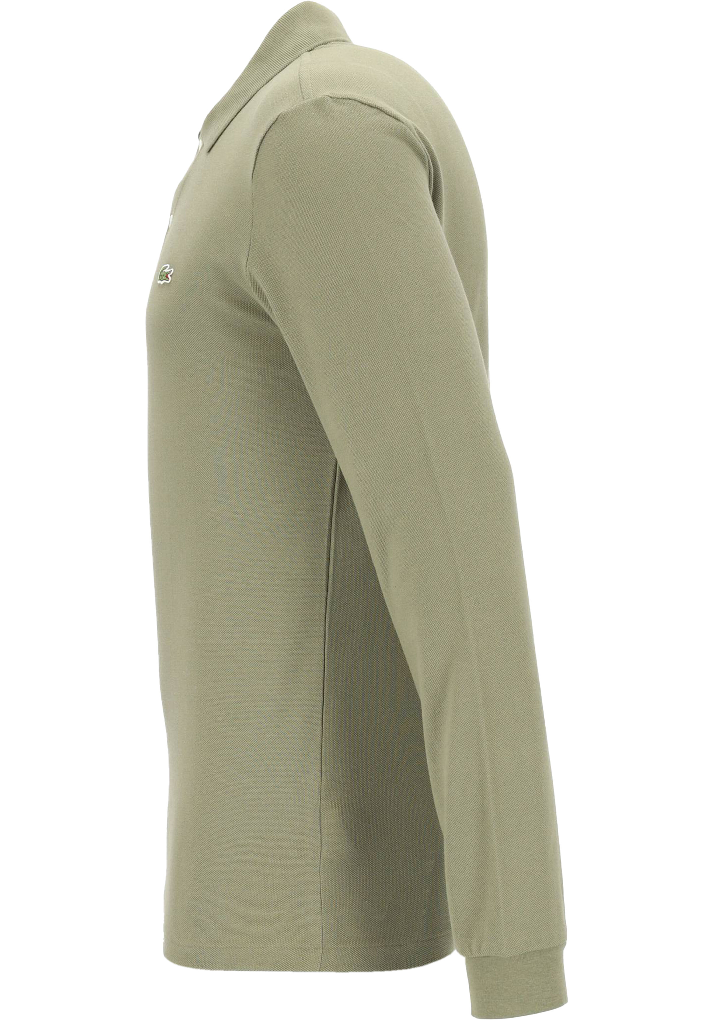 Lacoste Classic Fit polo lange mouw, kaki groen