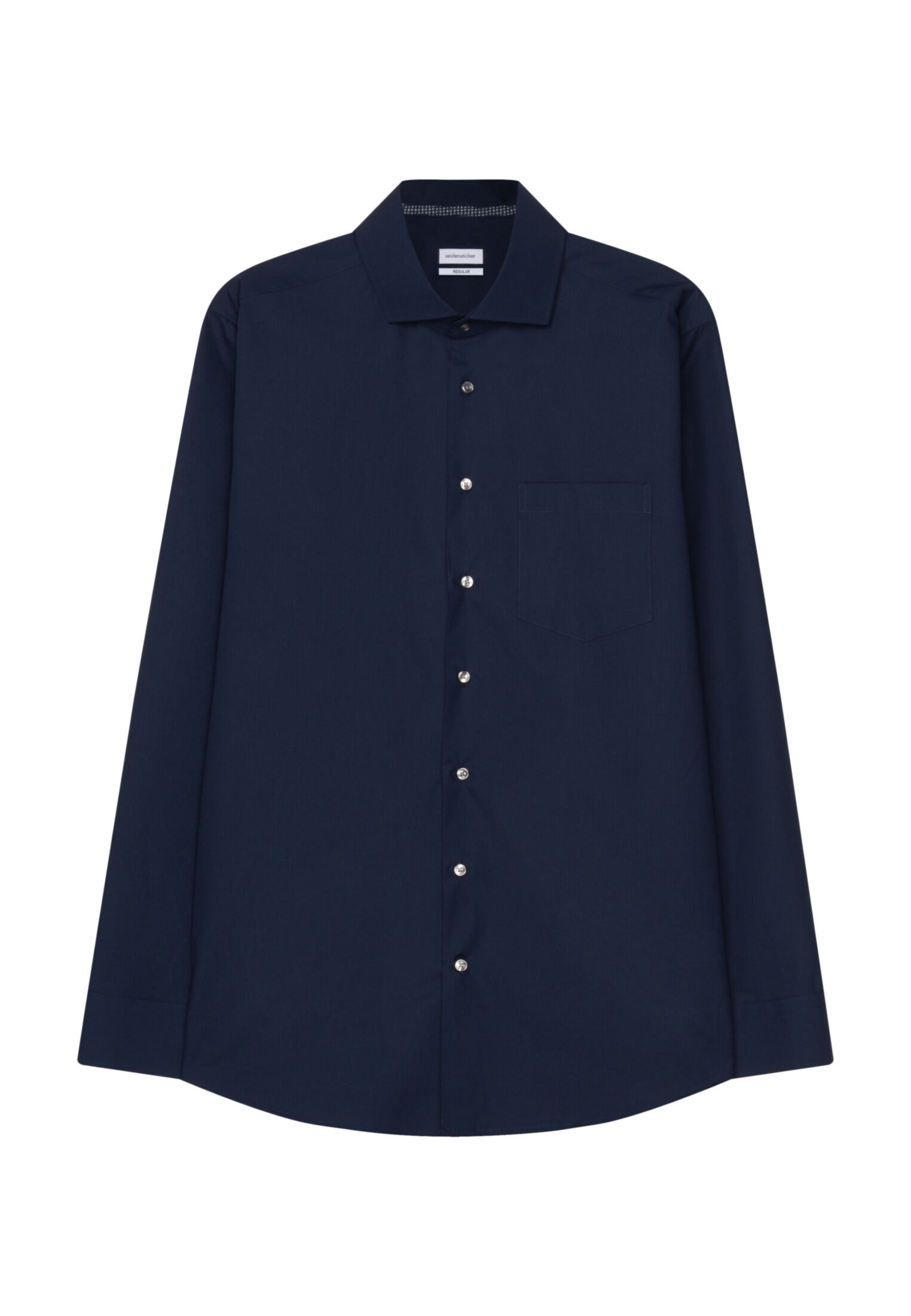 Seidensticker regular fit overhemd, popeline, blauw