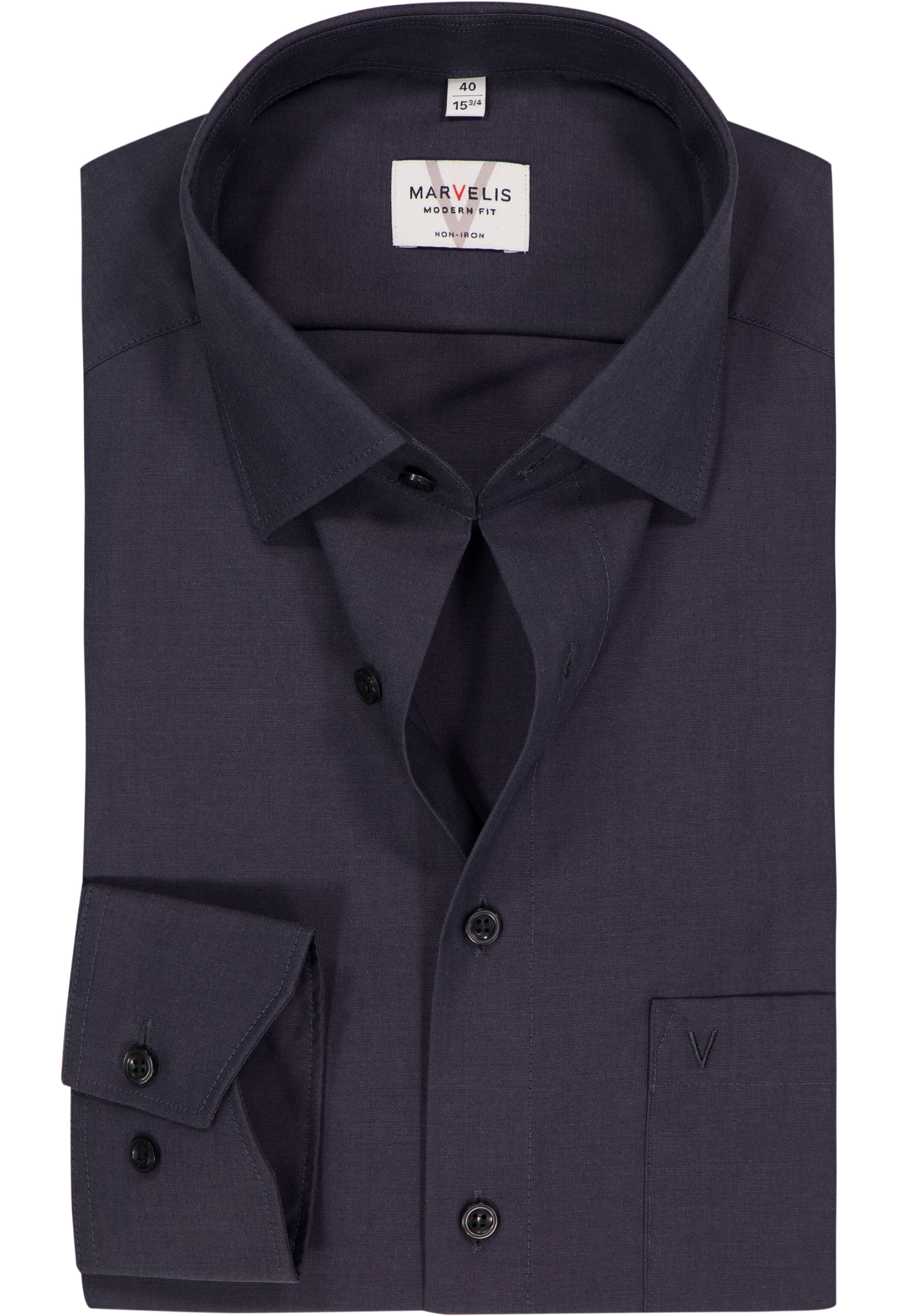 MARVELIS modern fit overhemd, antraciet grijs