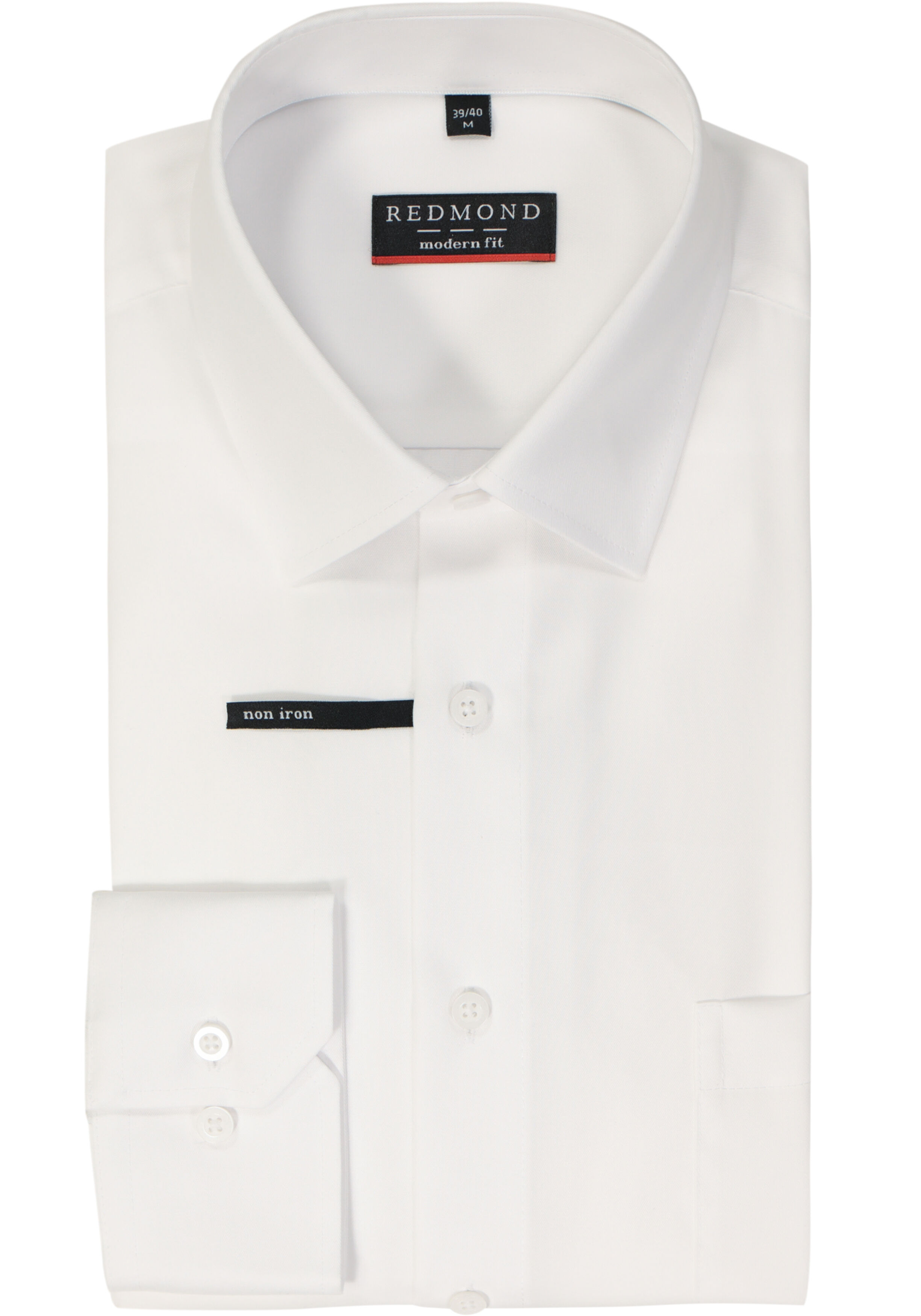 Redmond modern fit overhemd, popeline, wit