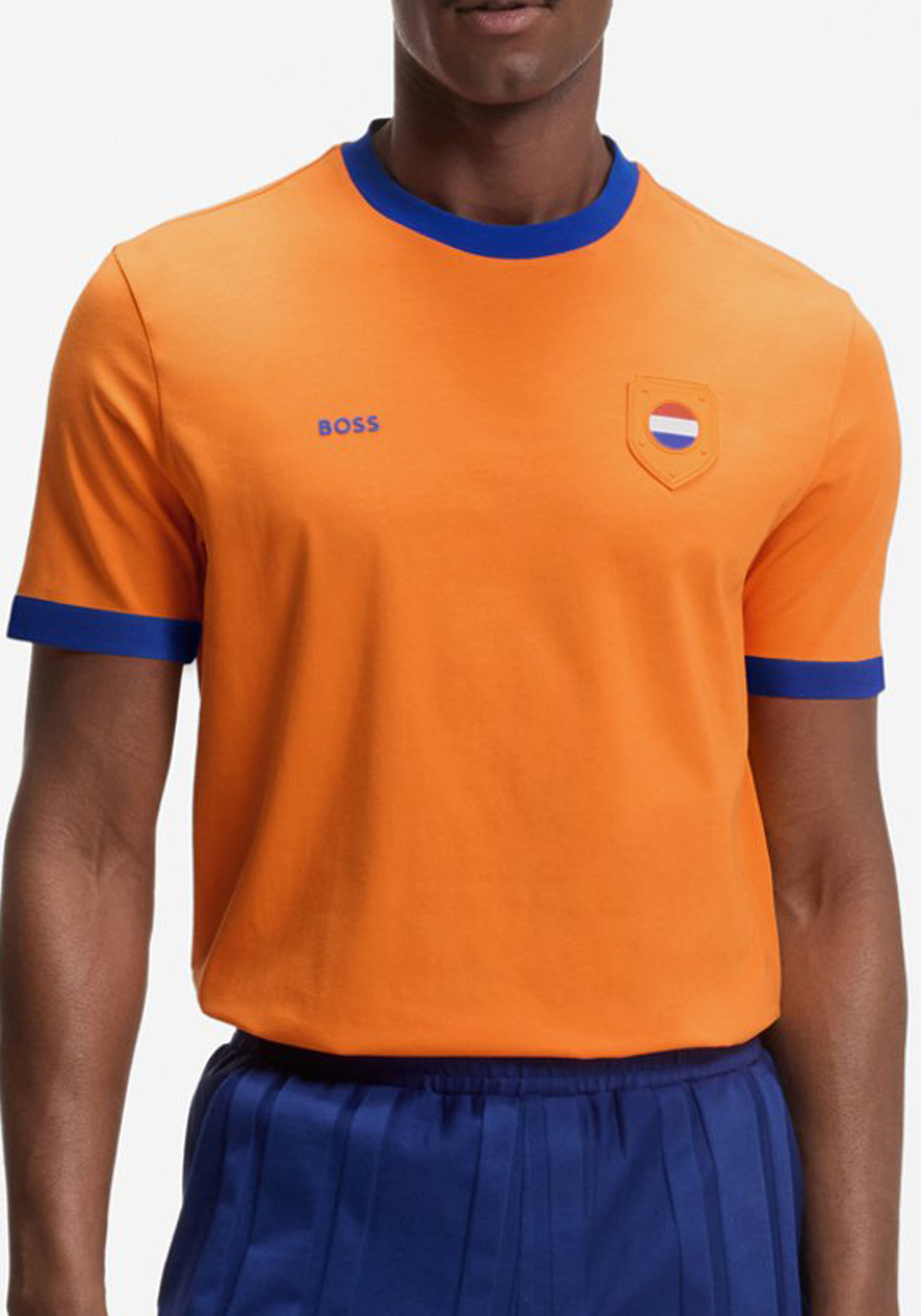 BOSS regular fit heren voetbalfan T-shirt, tricot, oranje