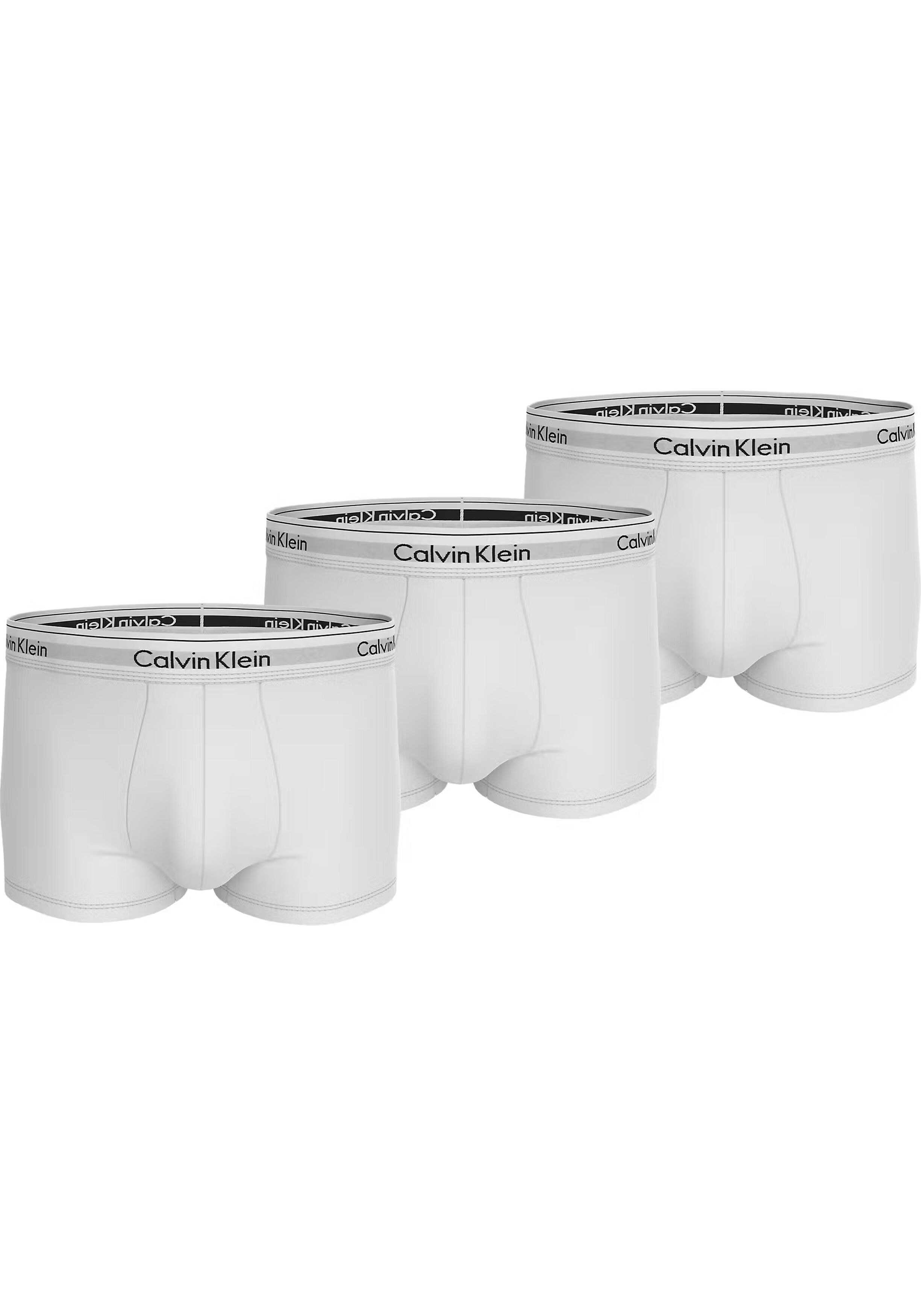 Calvin Klein Trunks (3-pack), heren boxers normale lengte, wit