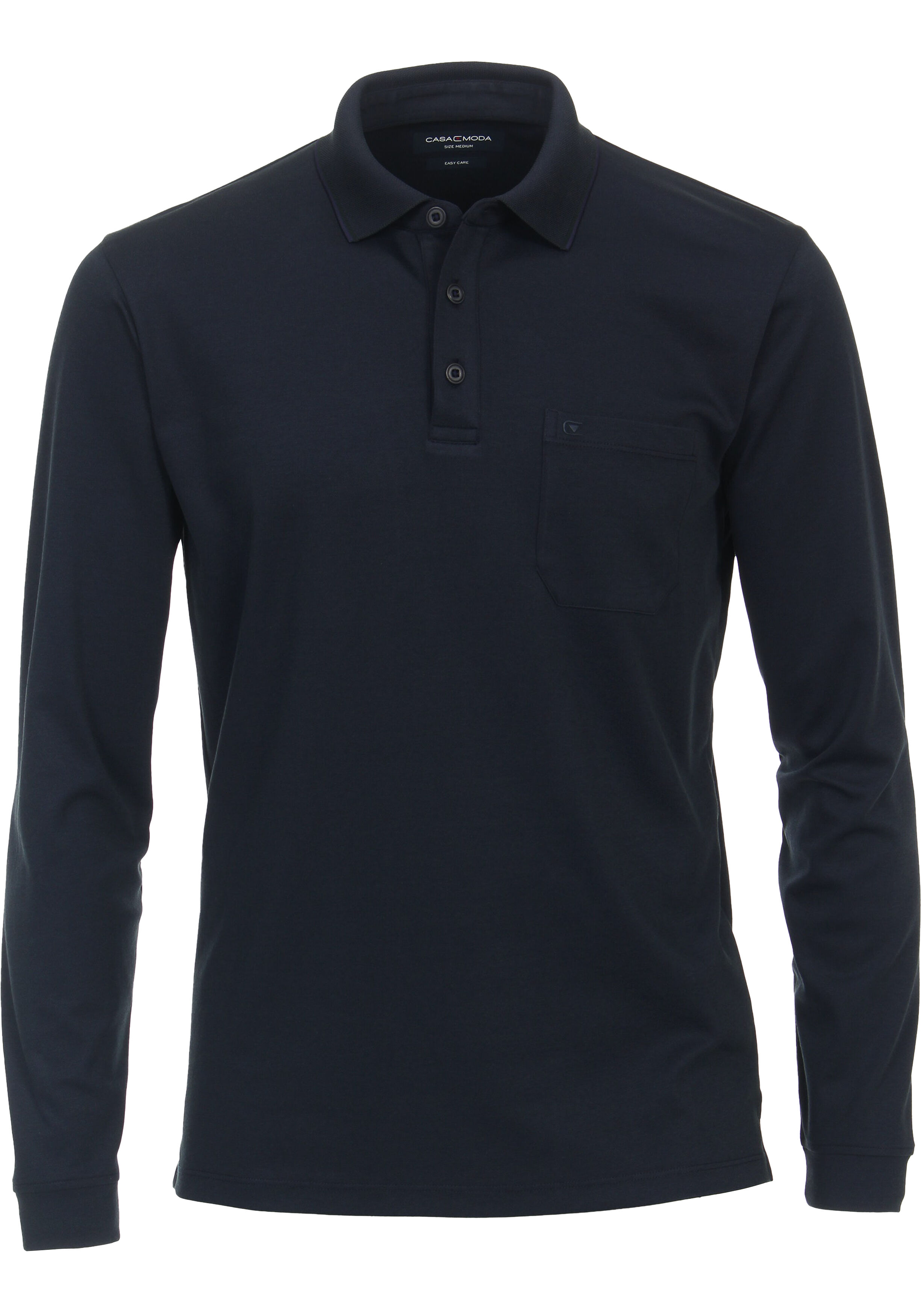 CASA MODA comfort fit polo lange mouw, blauw