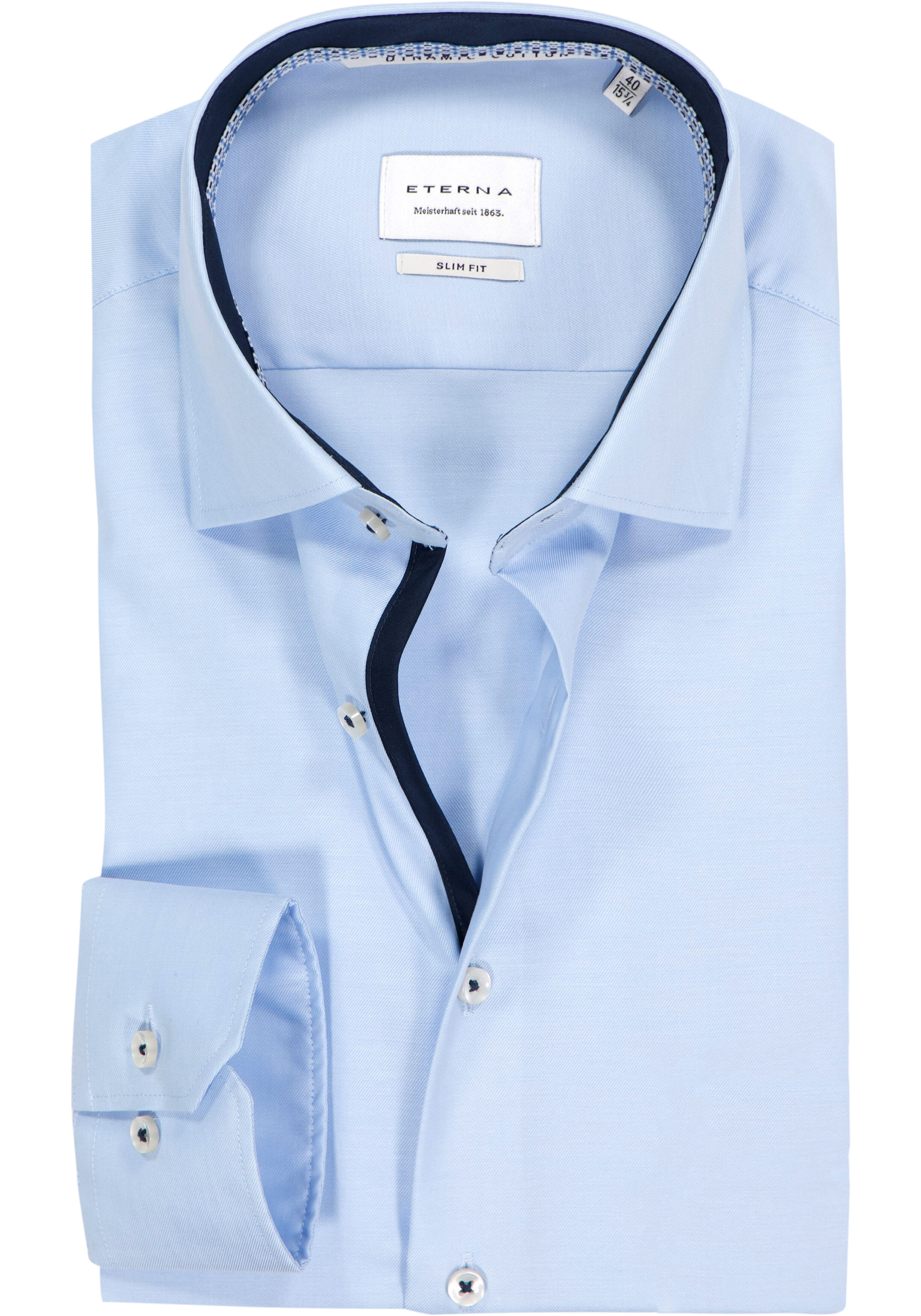 ETERNA slim fit overhemd, twill, lichtblauw