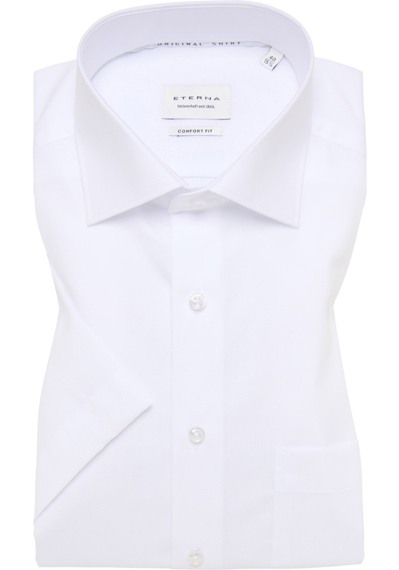 ETERNA comfort fit overhemd korte mouw, popeline, wit ETERNA comfort fit overhemd korte mouw, popeline, wit