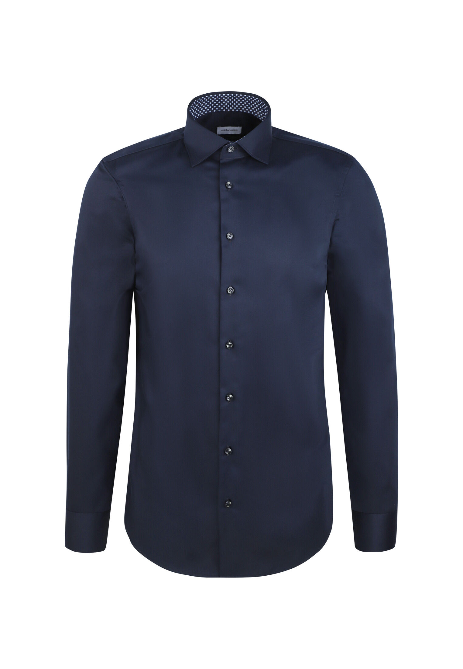 Seidensticker shaped fit overhemd, popeline, blauw