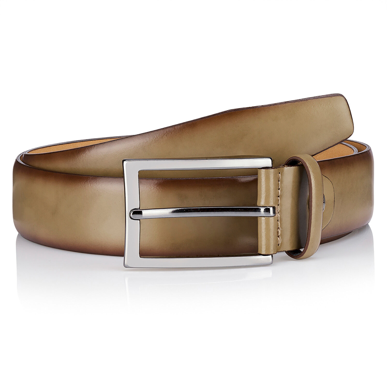 LINDENMANN leren heren riem, steen