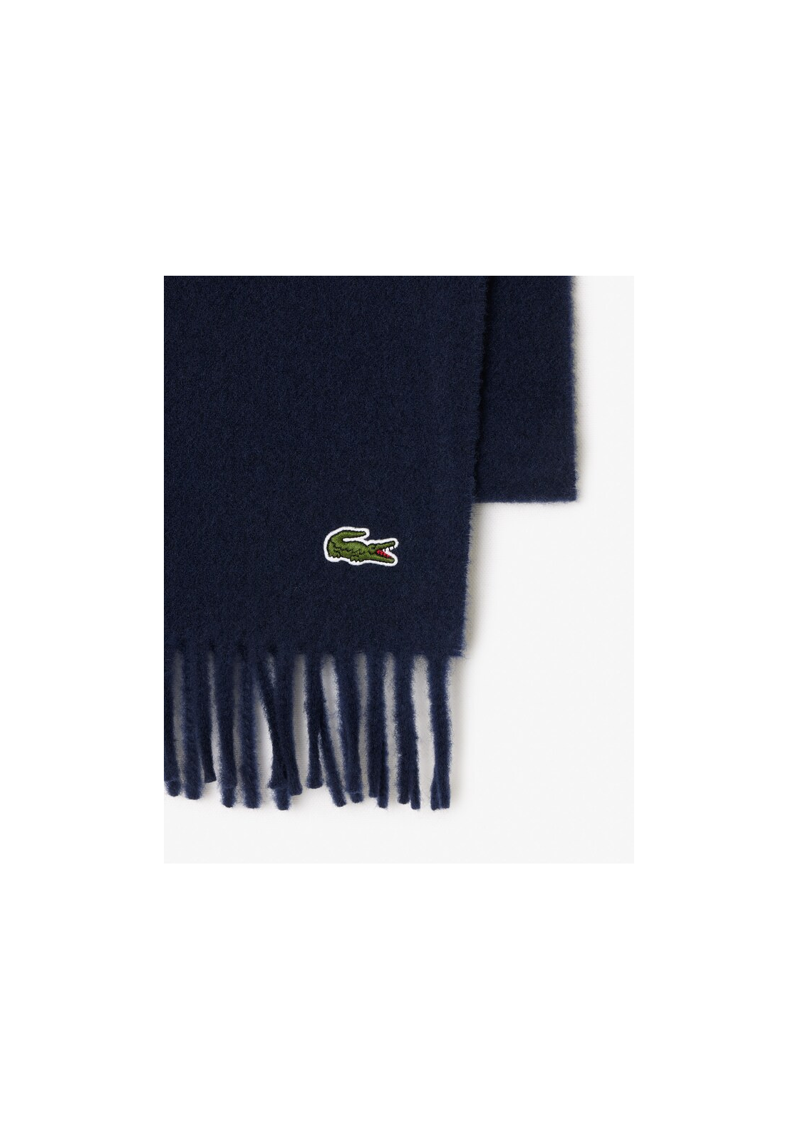 Lacoste sjaal wol met kasjmier, unisex gewoven sjaal, donkerblauw Lacoste sjaal wol met kasjmier, unisex gewoven sjaal, donkerblauw