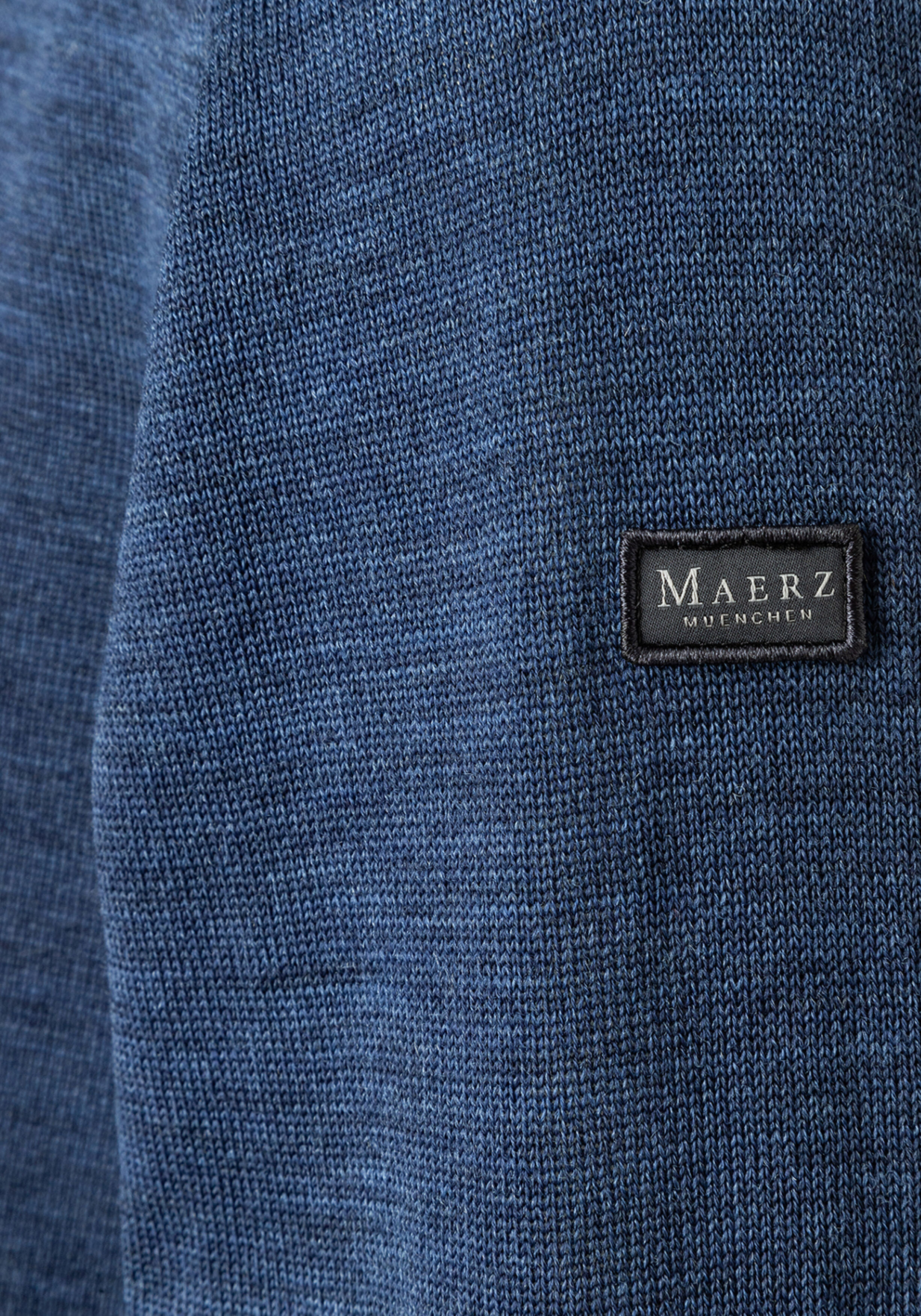 MAERZ Classic Fit heren coltrui wol, middenblauw