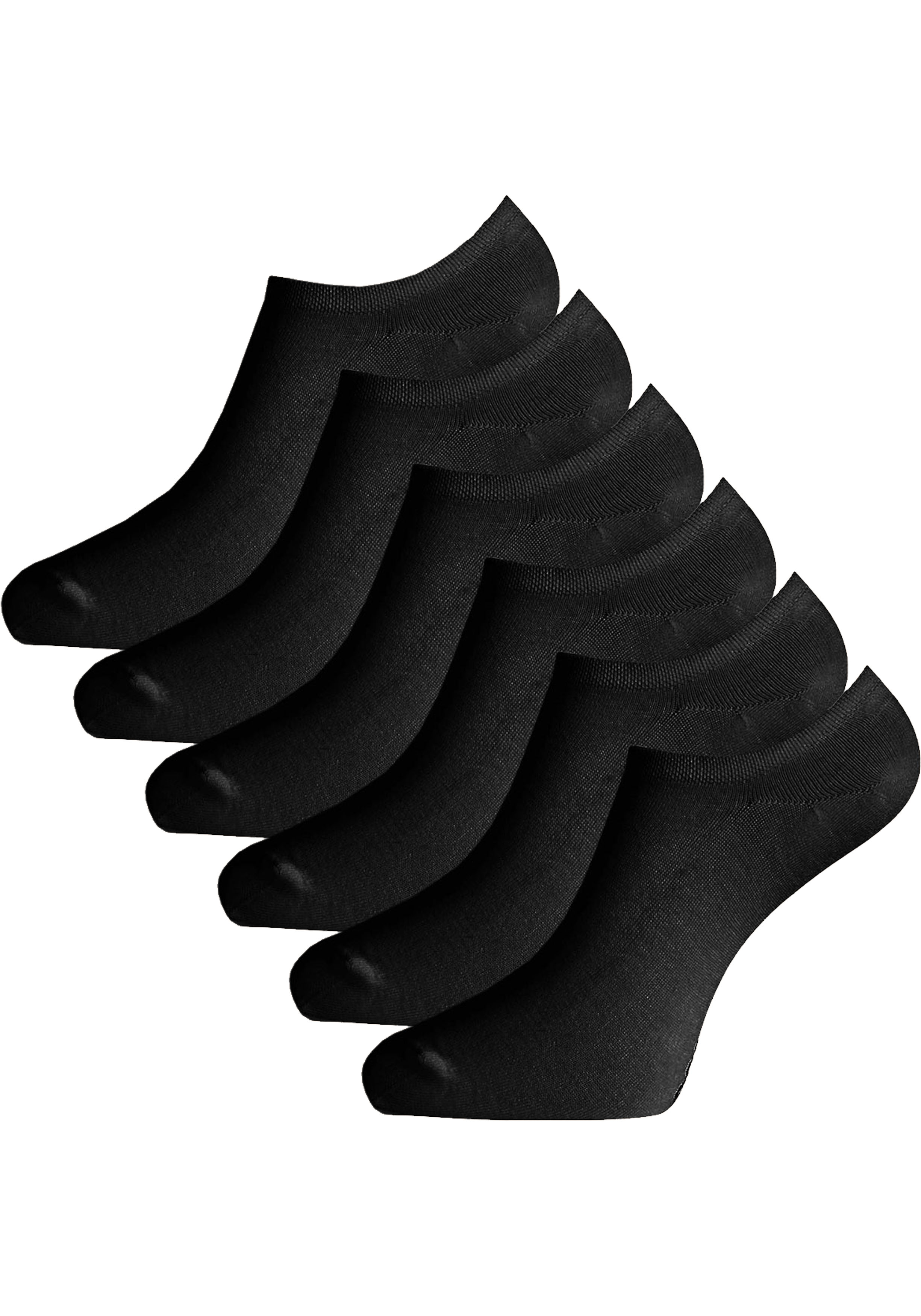 Bamboo Basics Jamie footies (6-pack), unisex lage sneakersokken, zwart