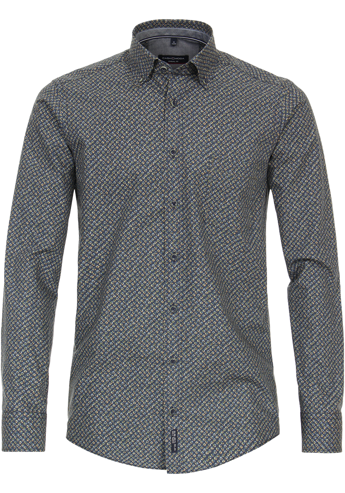 1-4064813810962-casa_moda-overhemd_HR CASA MODA Sport casual fit overhemd, popeline, groen dessin