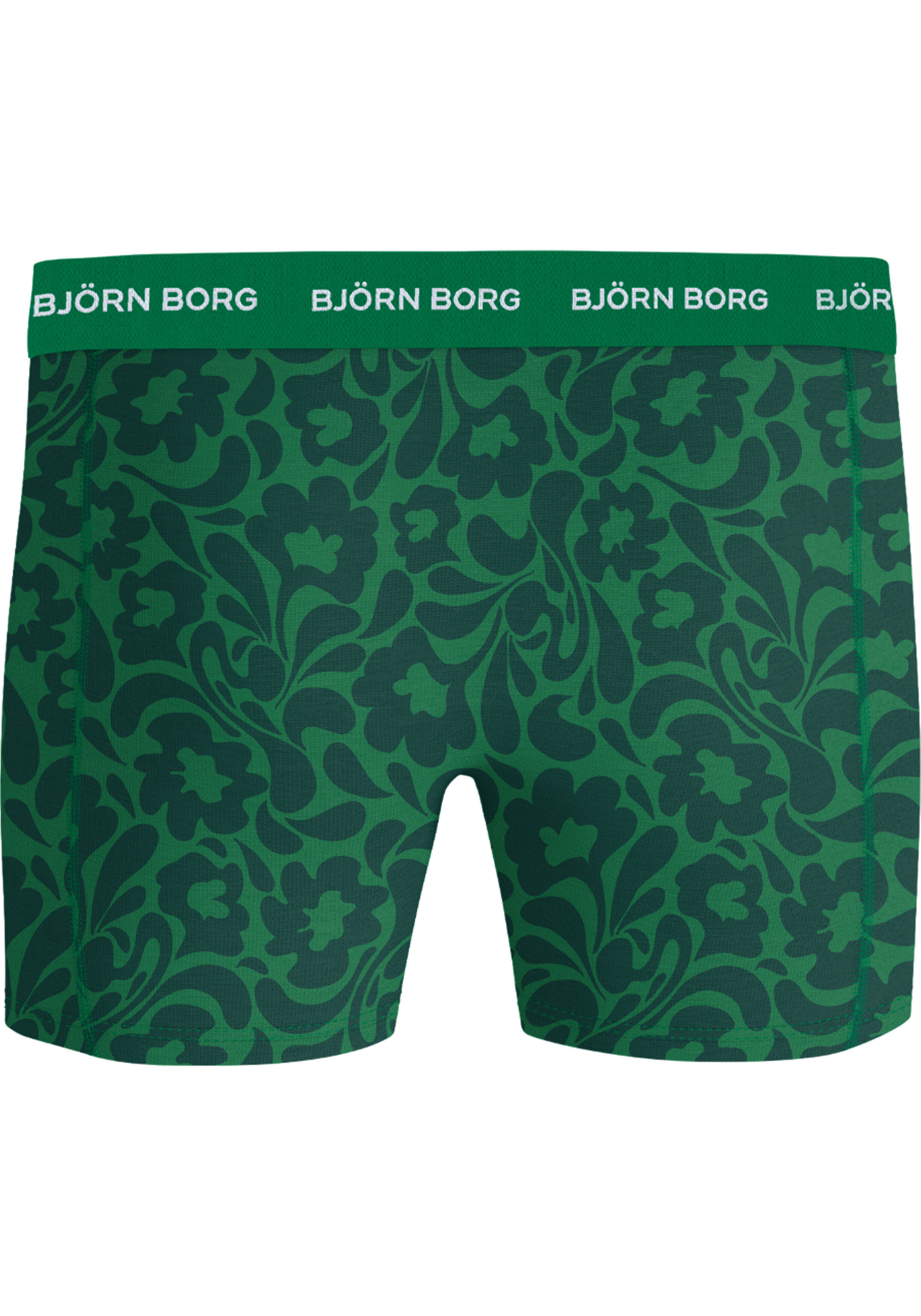 Bjorn Borg Cotton Stretch boxers, heren boxers normale lengte (3-pack), groen dessin, citroenen print en zwart met groen en wit dessin