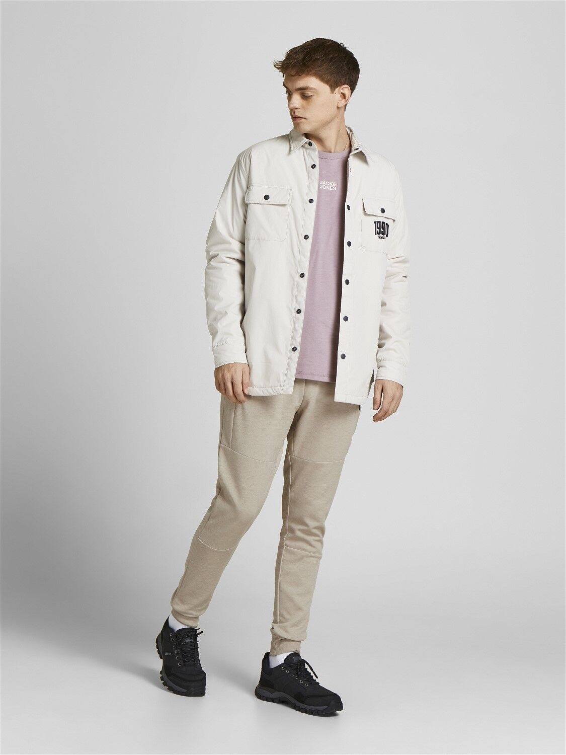 JACK & JONES Will Air Sweat Pants regular fit, heren joggingbroek, beige melange