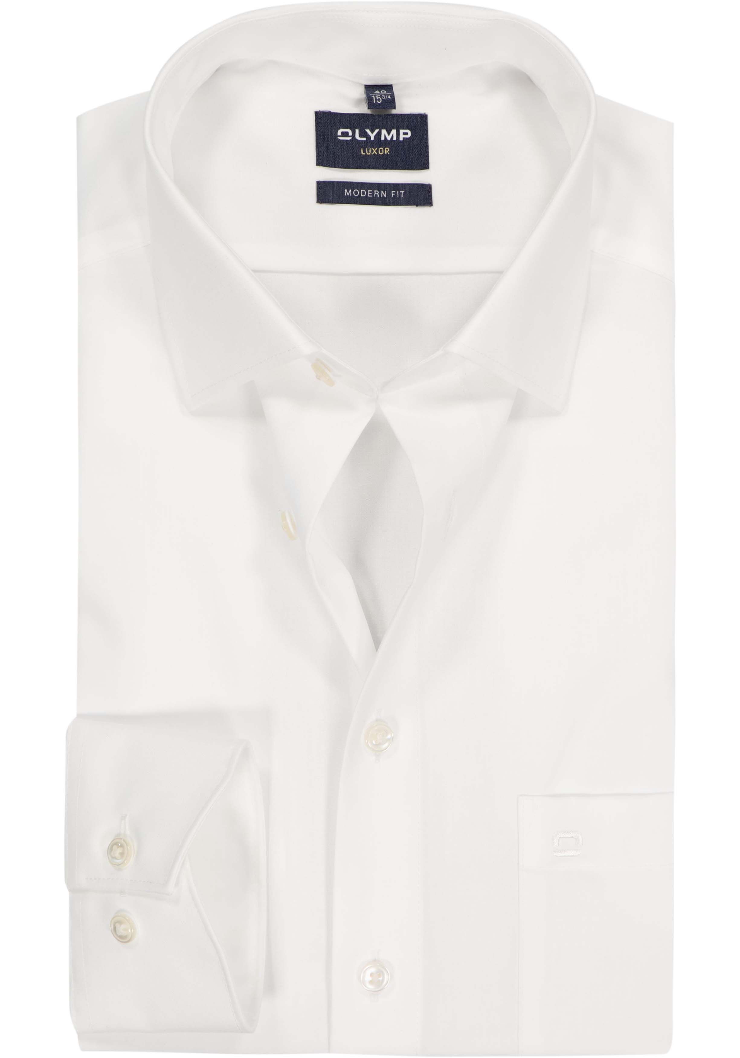OLYMP Luxor modern fit overhemd, beige of off white