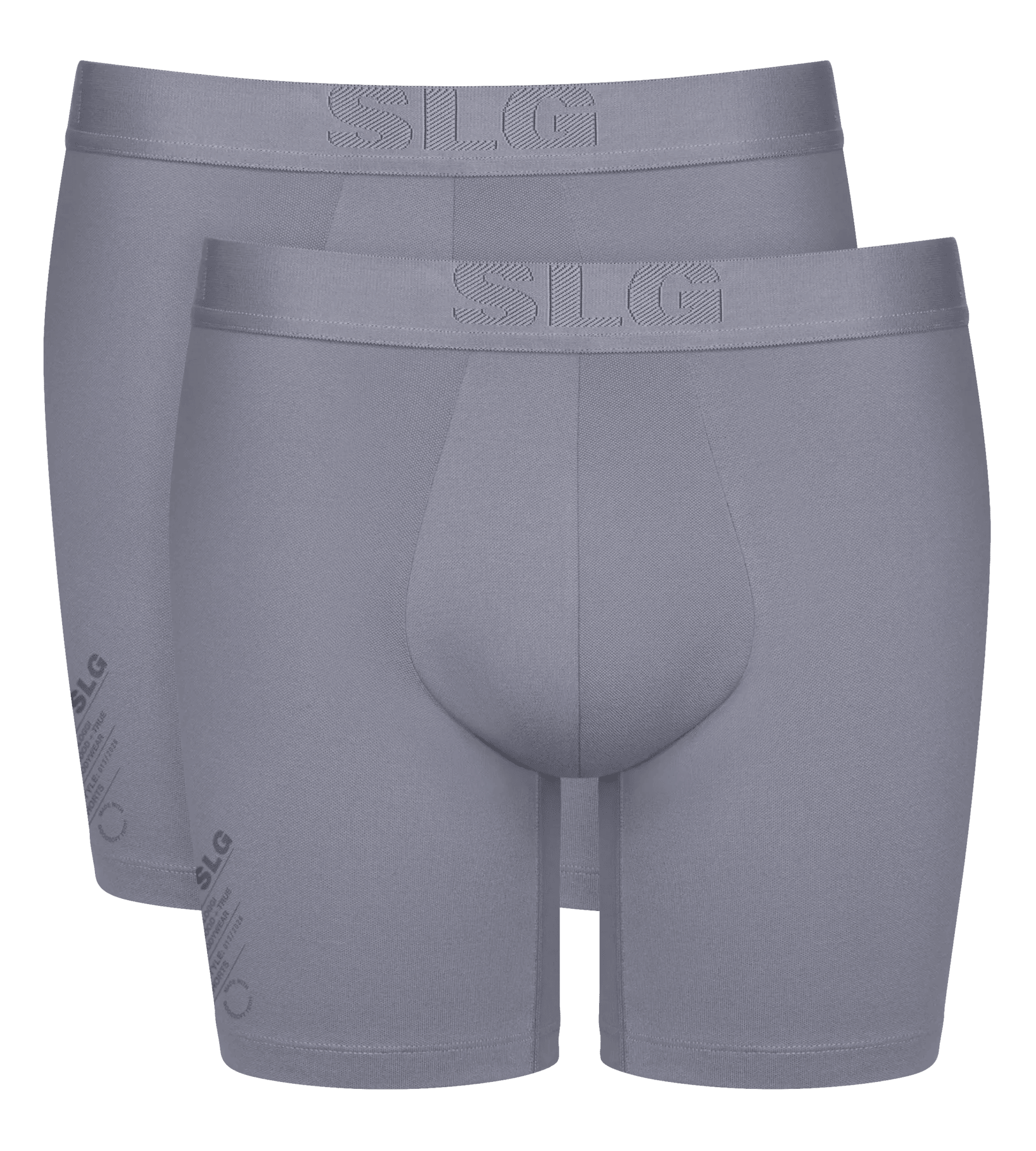 Sloggi Men SLG Base Soft Short, heren boxershort korte pijp (2-pack), grijsblauw