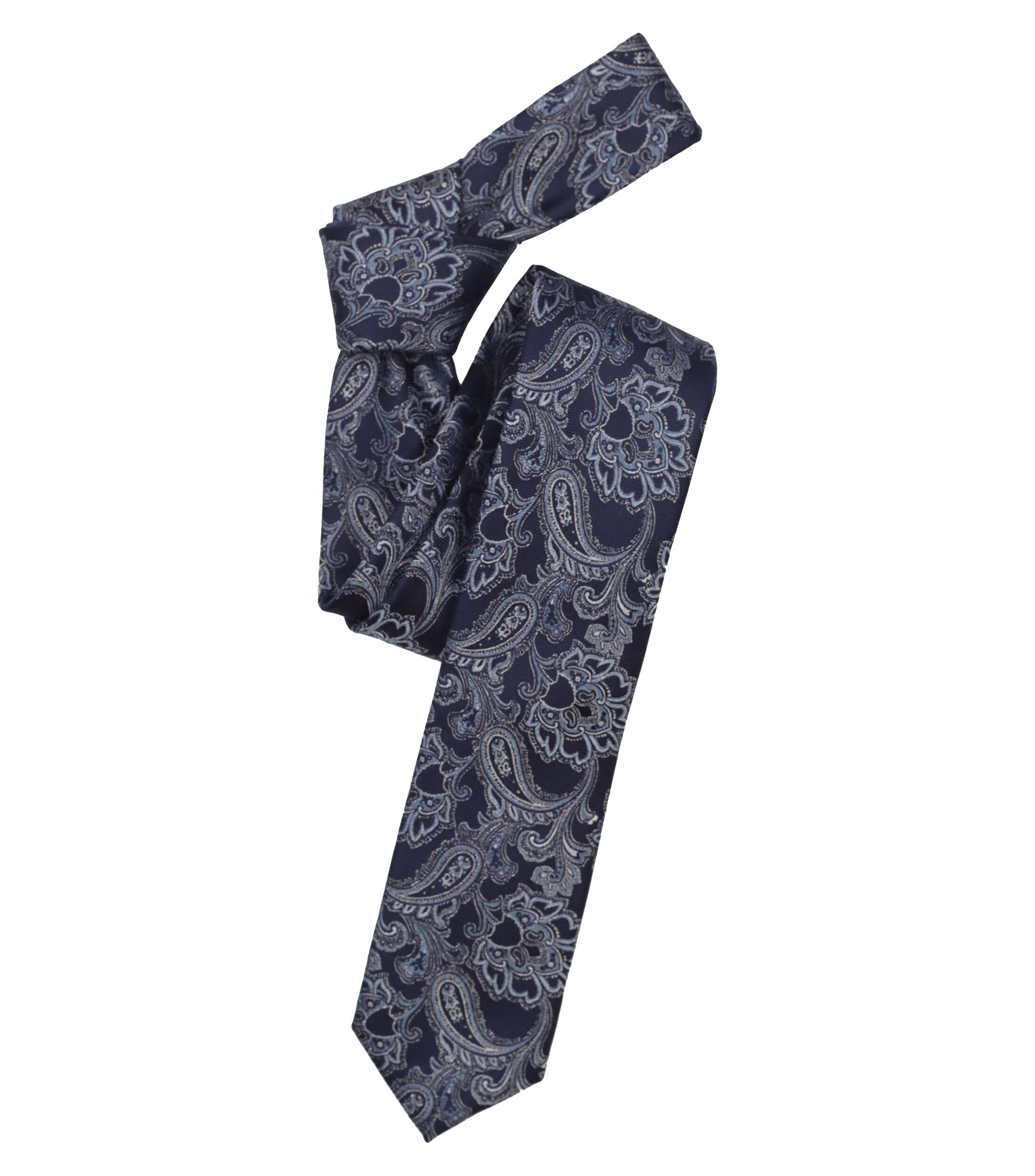 VENTI stropdas, donkerblauw, lichtblauw, grijs dessin