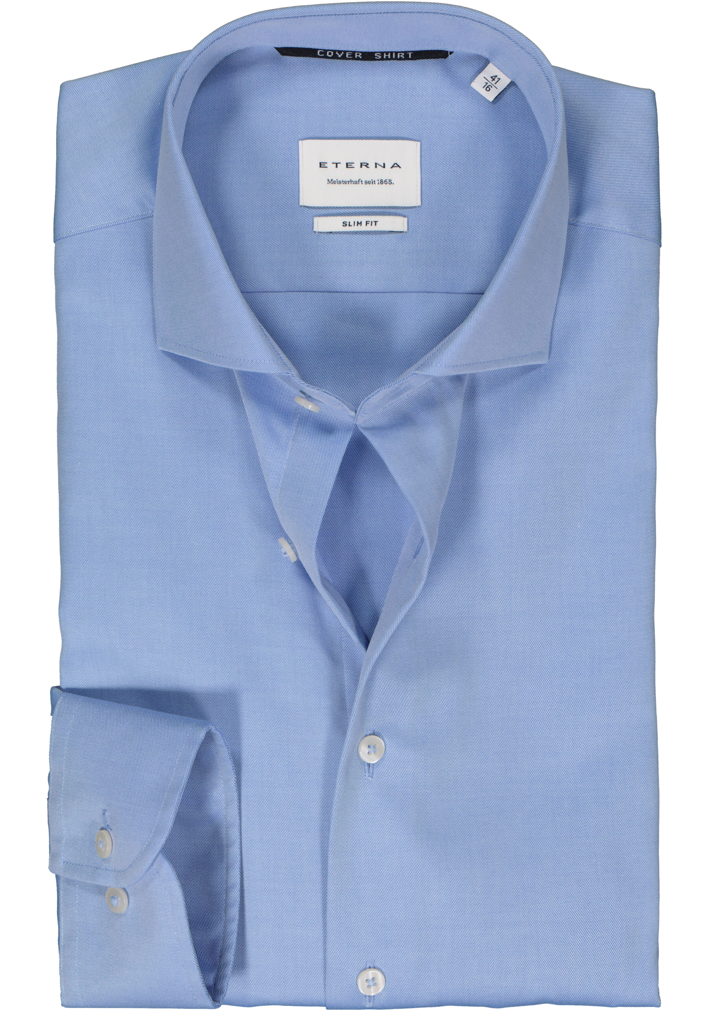 ETERNA slim fit overhemd, twill, blauw