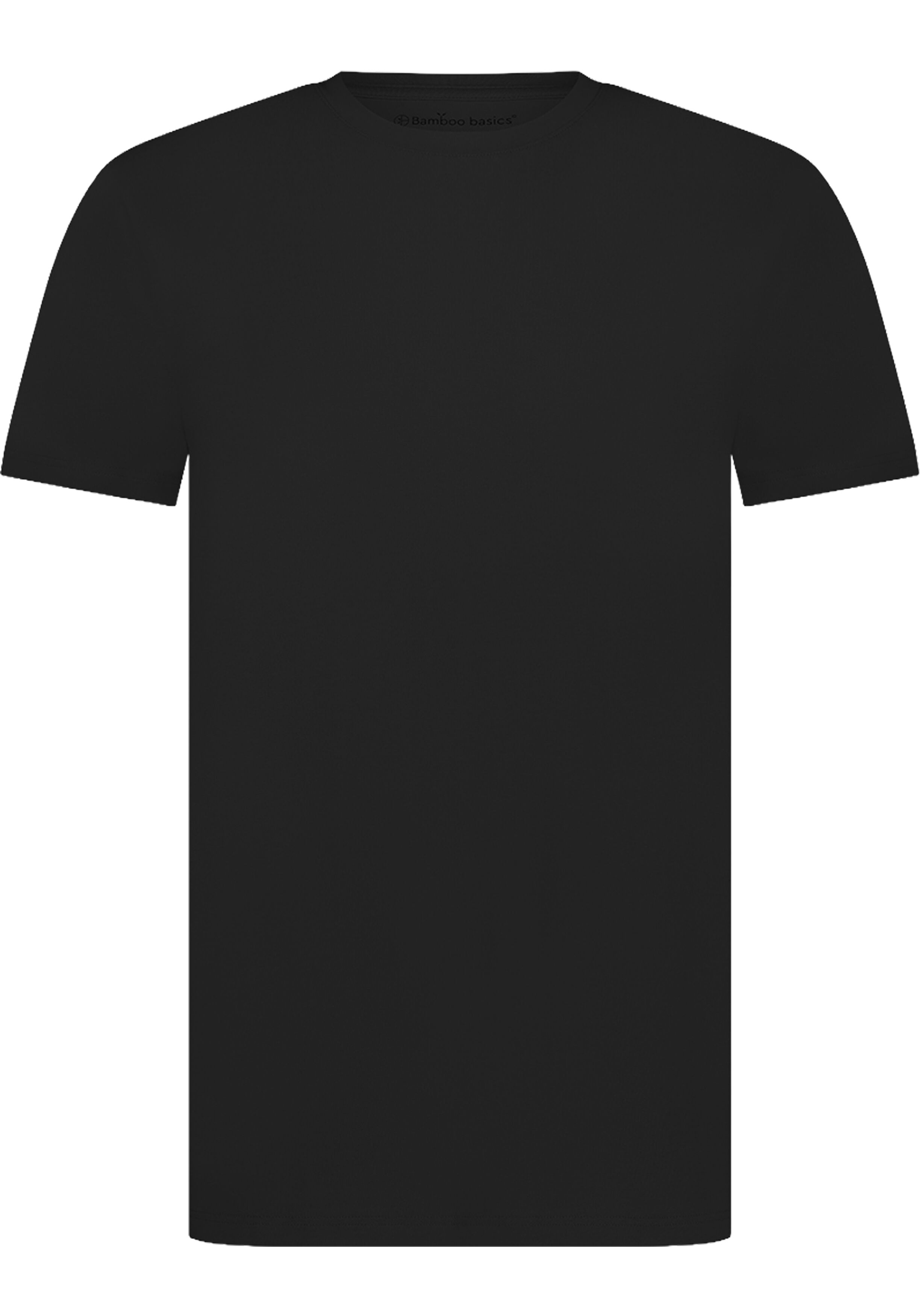 Bamboo Basics Toby round neck T-shirt, heren thermo T-shirt, zwart
