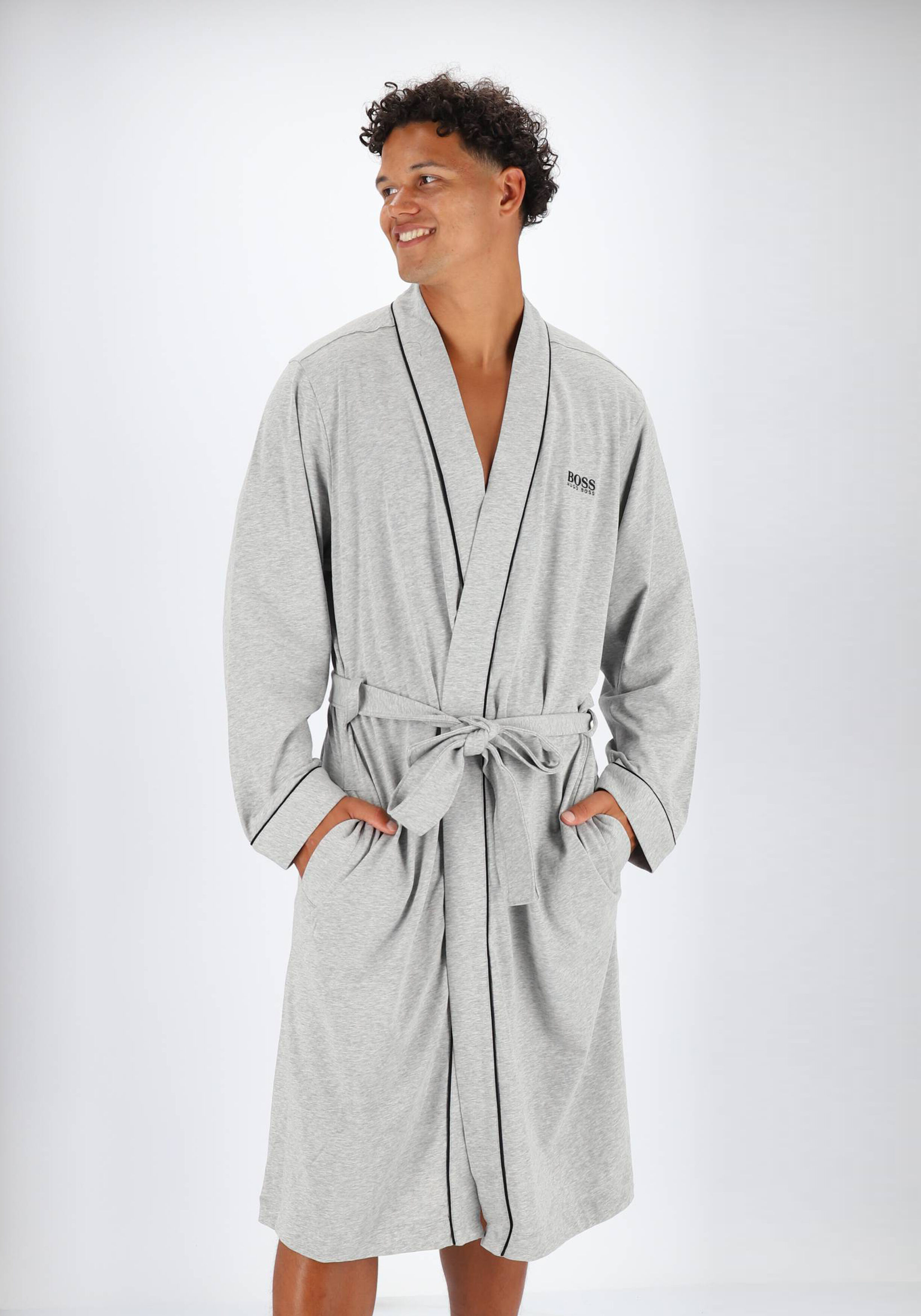 HUGO BOSS heren ochtendjas (dun), kimono, grijs