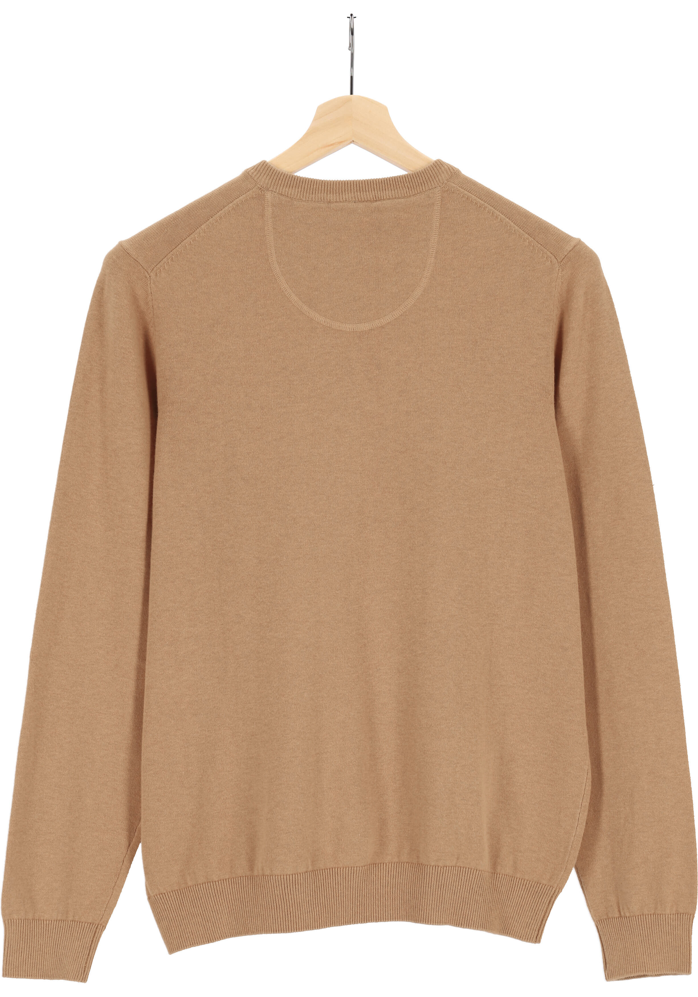 MARVELIS modern fit trui katoen, V-hals, beige