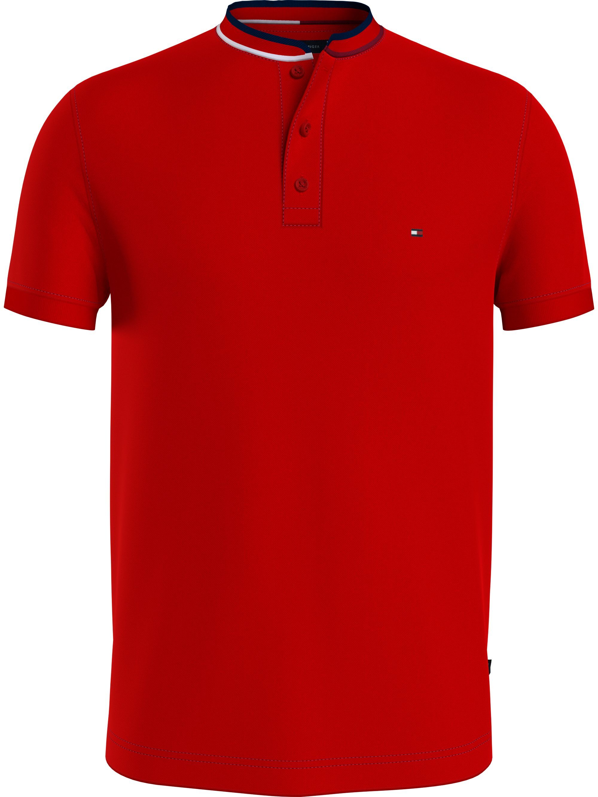 Tommy Hilfiger Mao Rwb Tipped Slim Polo, heren poloshirt, rood