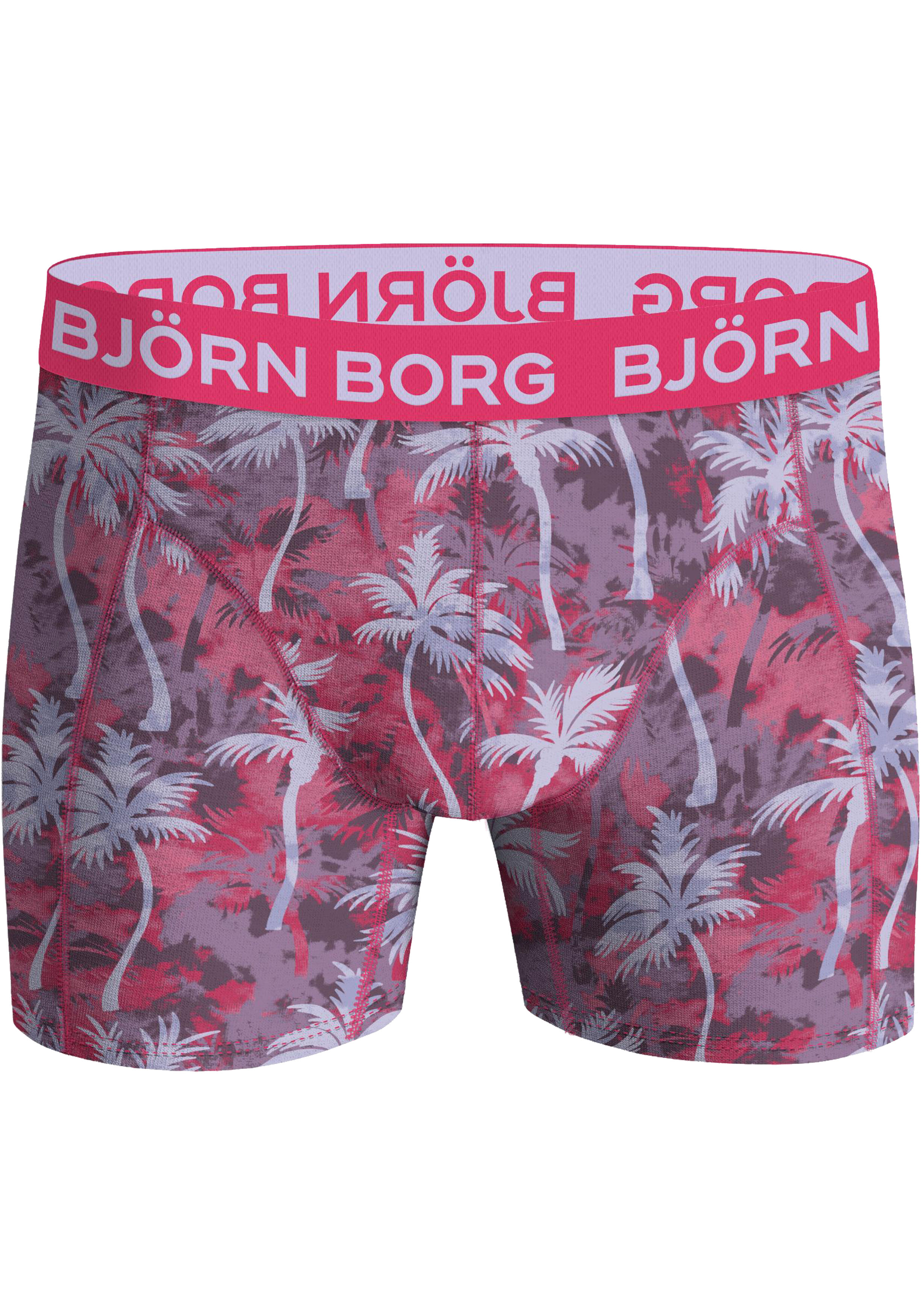Bjorn Borg Cotton Stretch boxers, heren boxers normale lengte (3-pack), paars, print, navy blauw