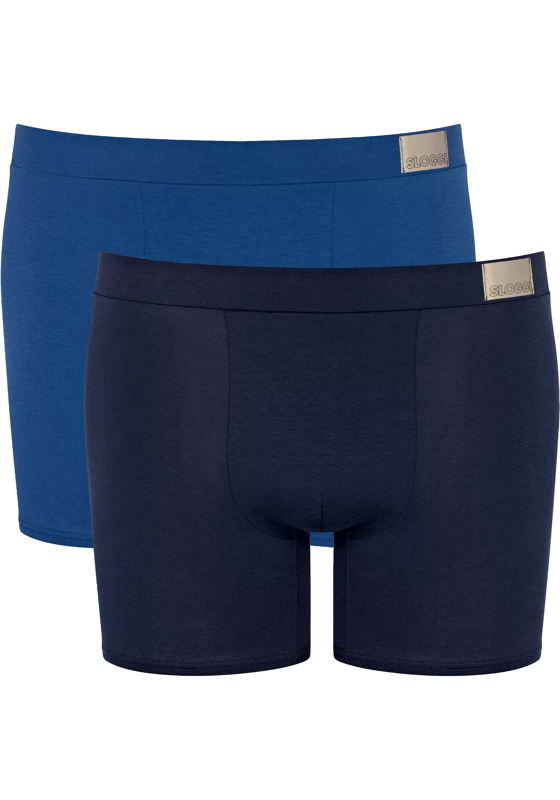 Sloggi Men GO Natural Short, heren boxershort korte pijp (2-pack), kobalt- en donkerblauw Sloggi Men GO Natural Short, heren boxershort korte pijp (2-pack), kobalt- en donkerblauw