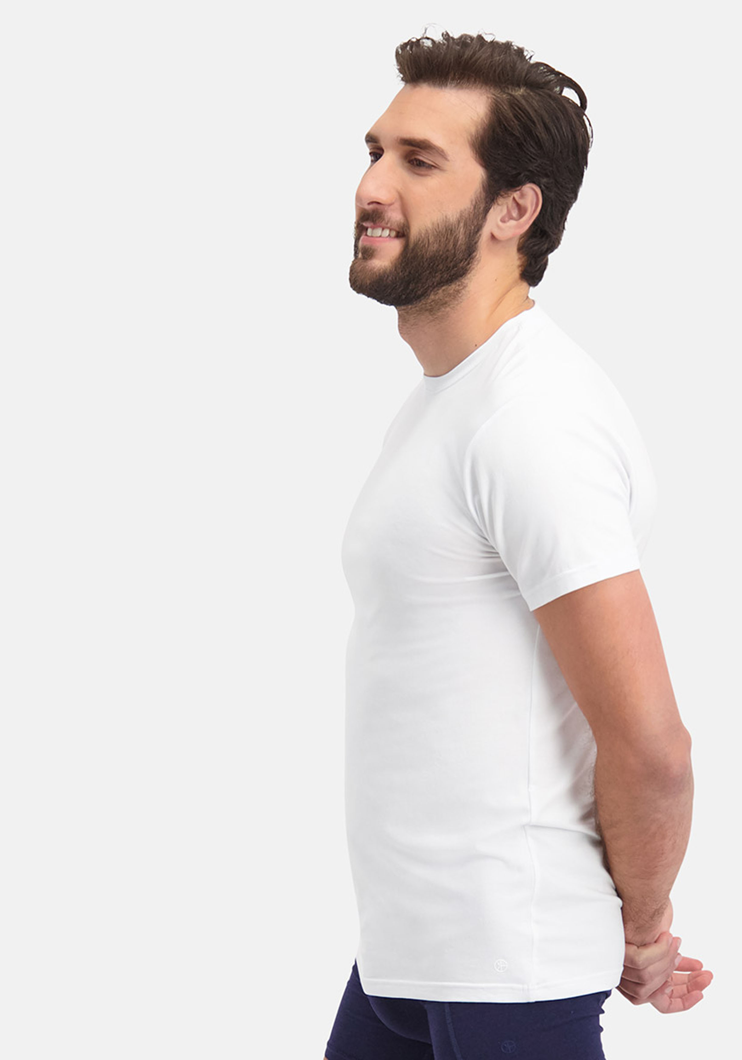 Bamboo Basics Ruben round neck T-shirt (2-pack), heren T-shirt O-hals, wit