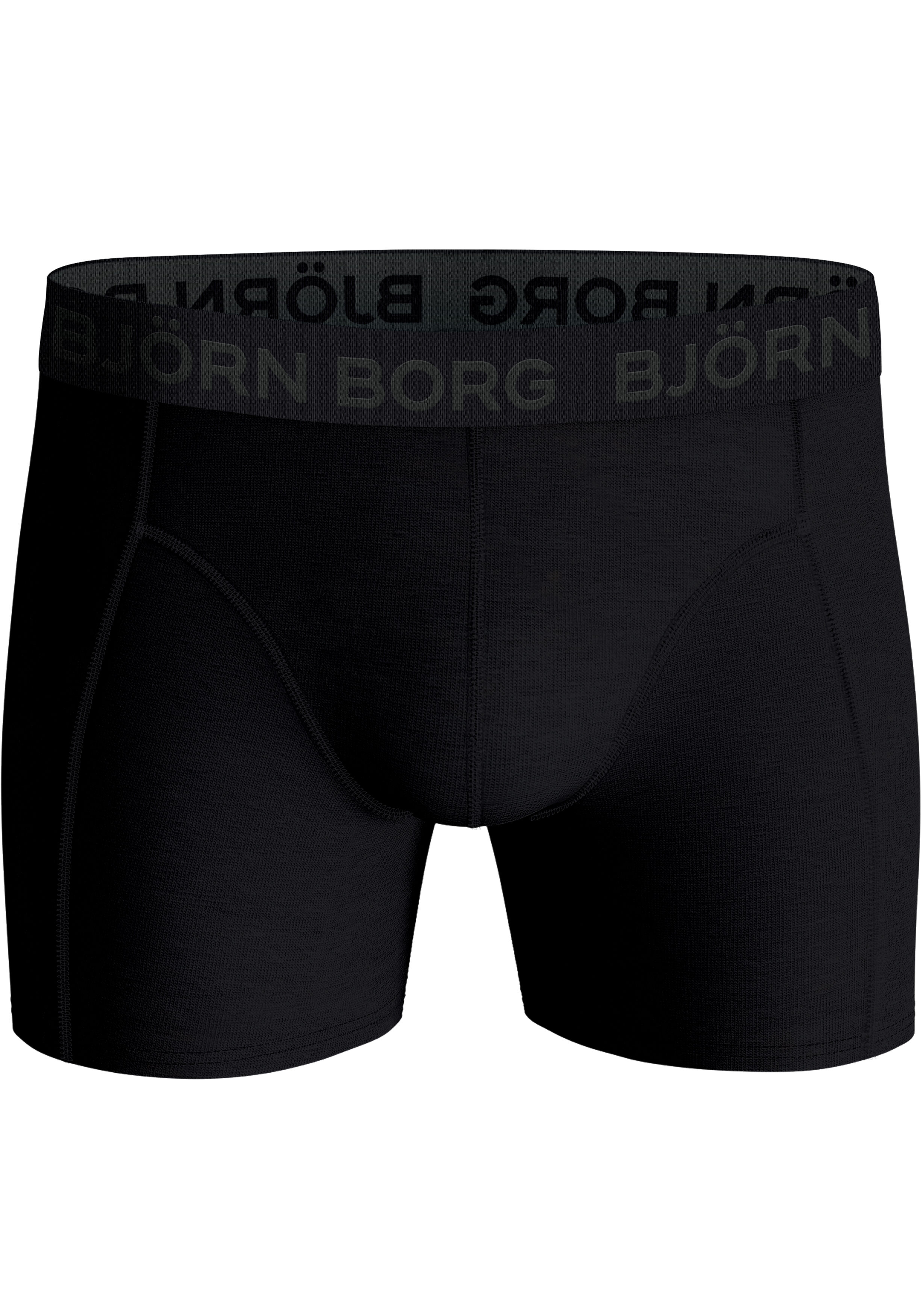 Bjorn Borg Cotton Stretch boxers, heren boxers normale lengte (5-pack), zwart, donkerblauw, kobalt, kobalt met wit, rood en oranje dessin en rood