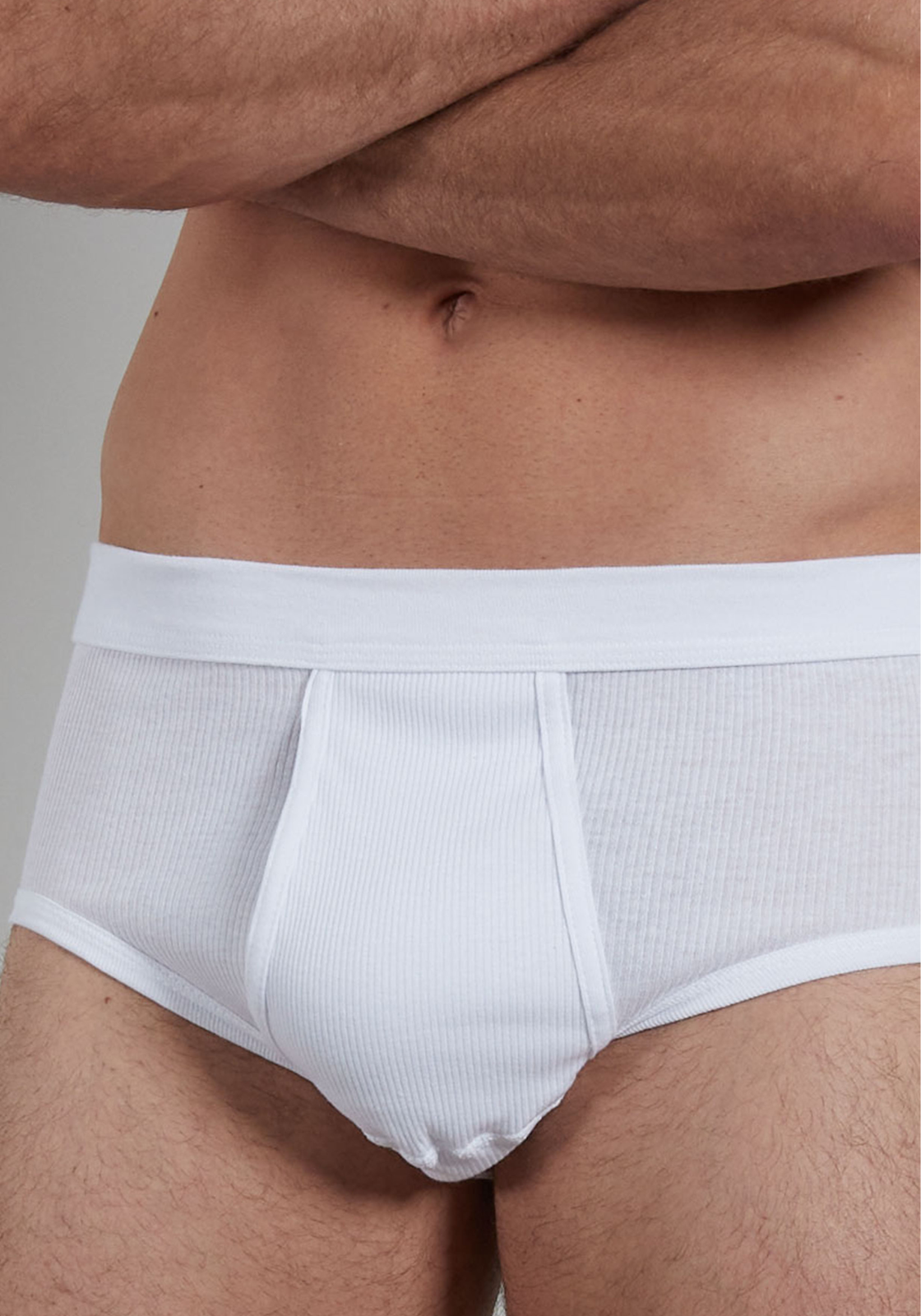 Gotzburg slips doppelripp (2-pack), heren slips met gulp, wit Gotzburg slips doppelripp (2-pack), heren slips met gulp, wit
