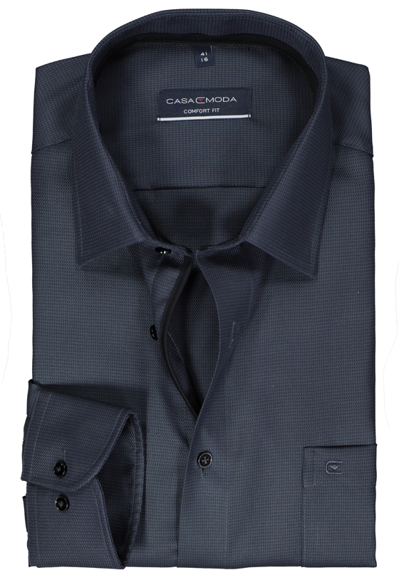 CASA MODA comfort fit overhemd, structuur, zwart CASA MODA comfort fit overhemd, structuur, zwart