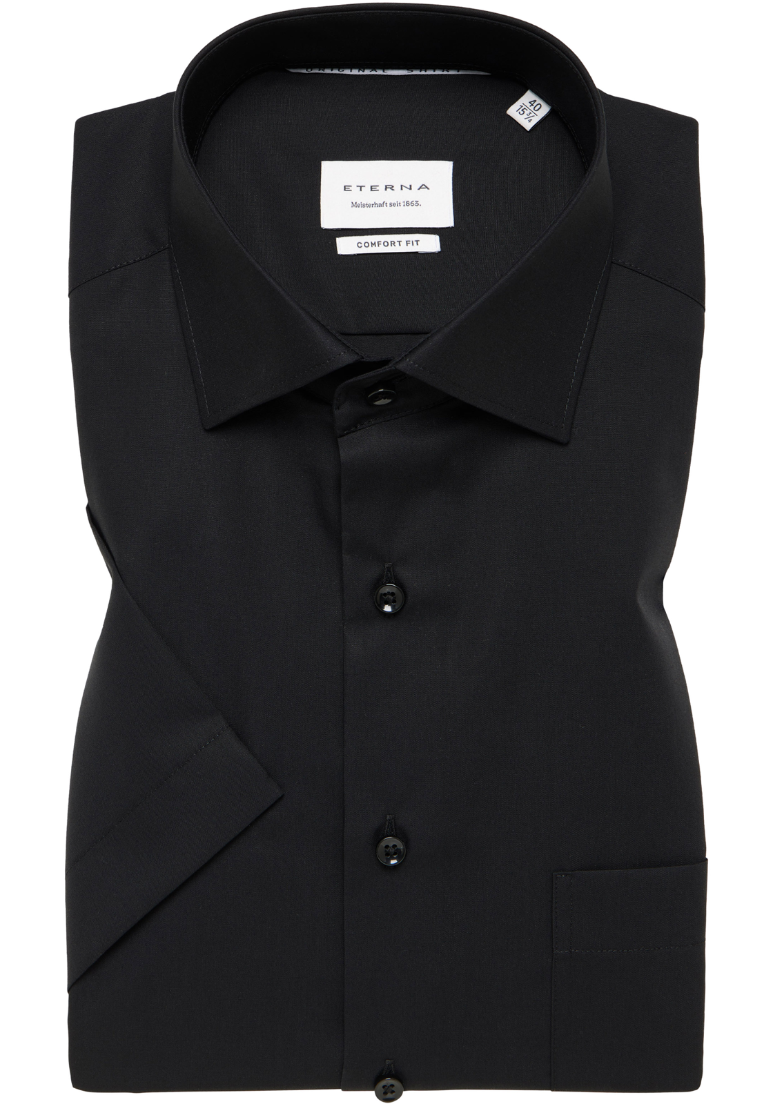1-4067159292836-eterna-overhemd_HR ETERNA comfort fit overhemd korte mouw, popeline, zwart