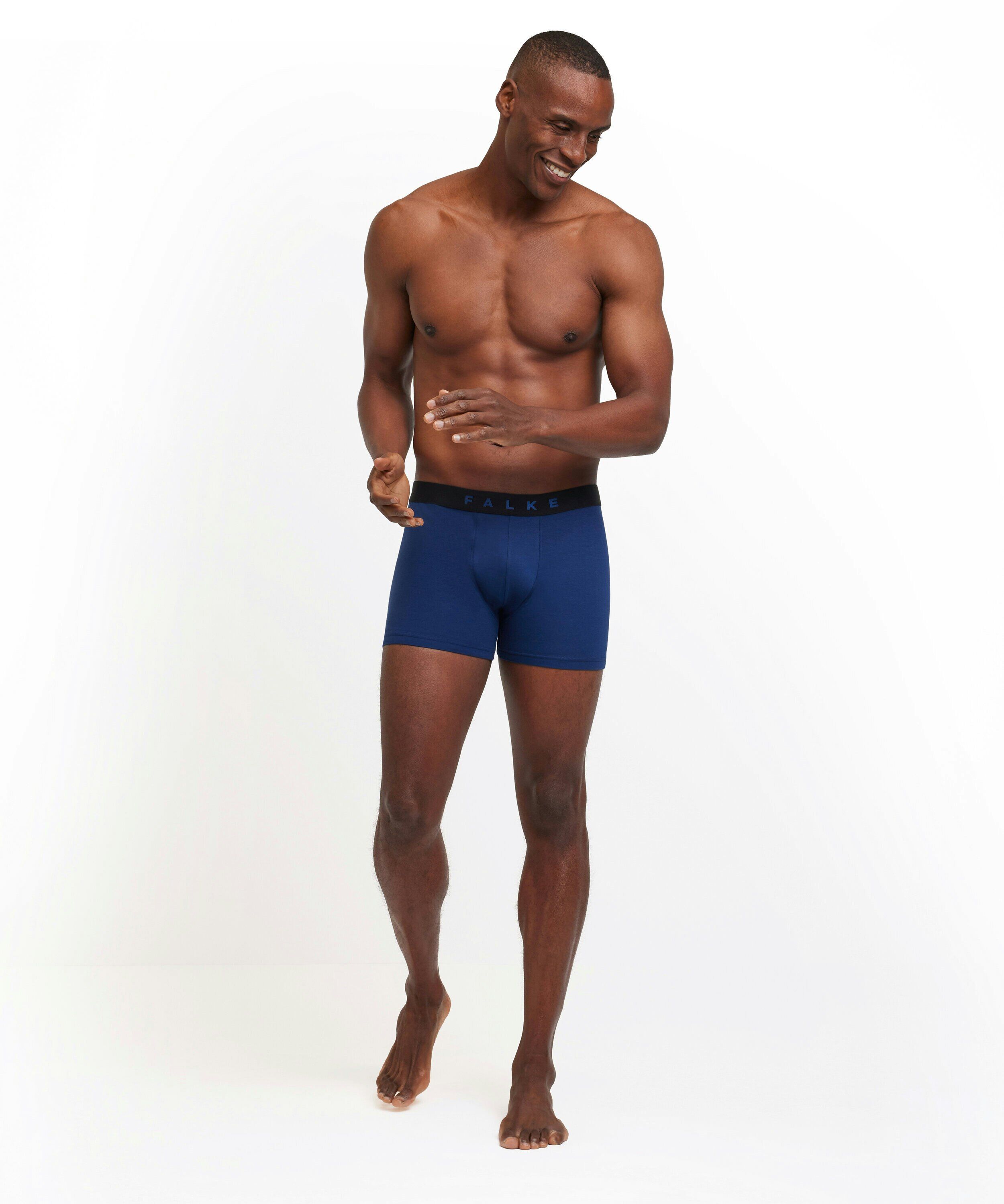 FALKE 2-pack heren boxer Daily Comfort, boxers normale lengte, kobalt en zwart