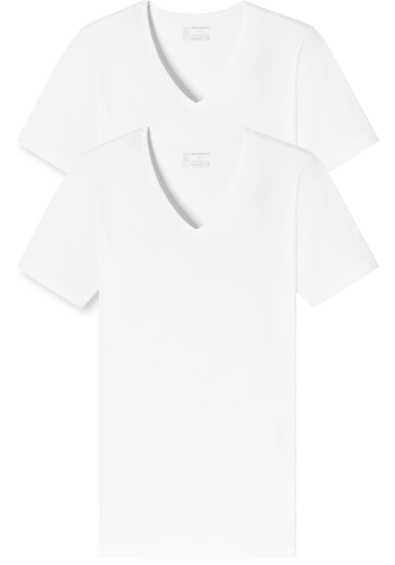 SCHIESSER 95/5 T-shirts (2-pack), V-hals, wit SCHIESSER 95/5 T-shirts (2-pack), V-hals, wit