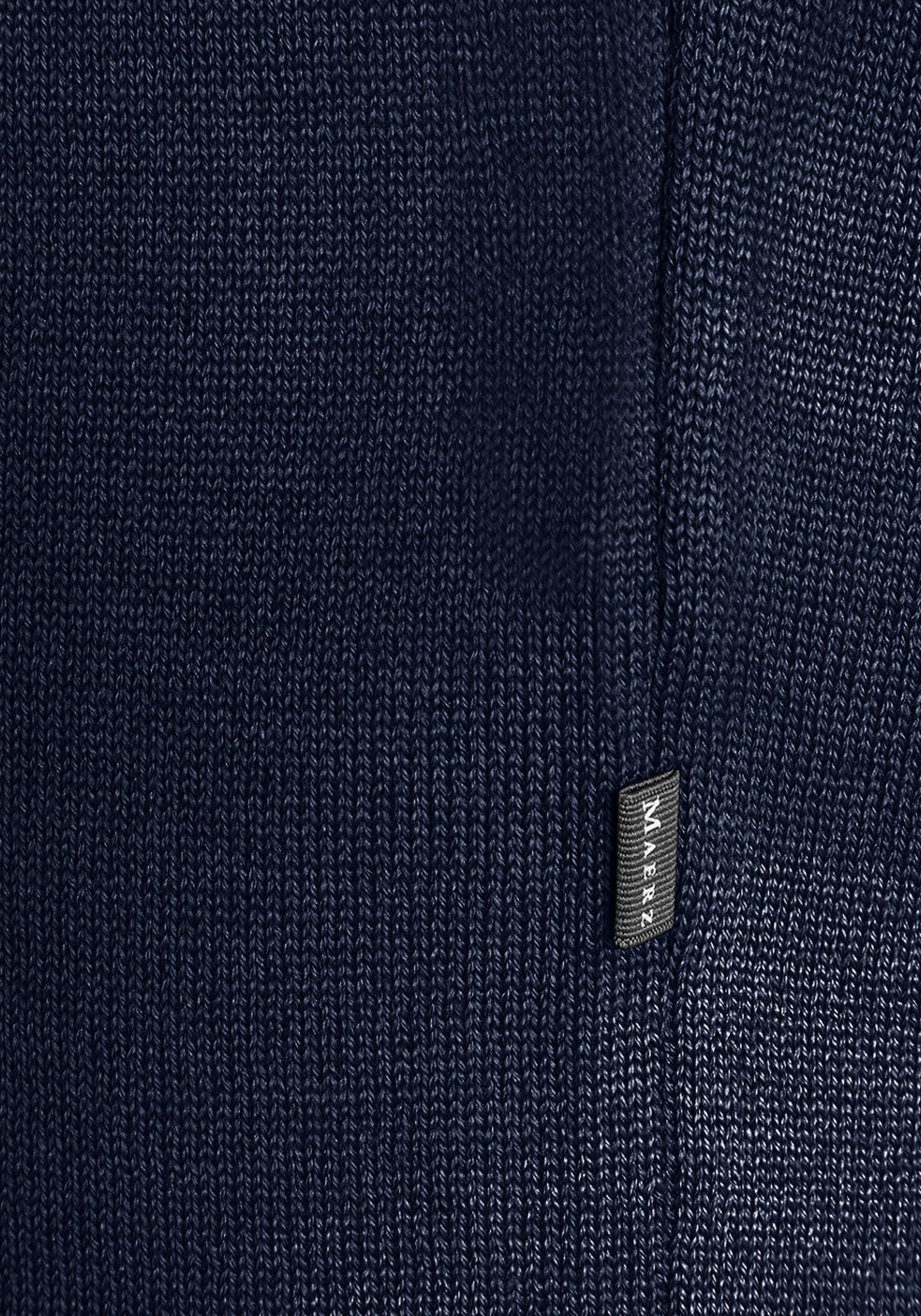 MAERZ Classic Fit heren trui met V-hals wol, navy blauw