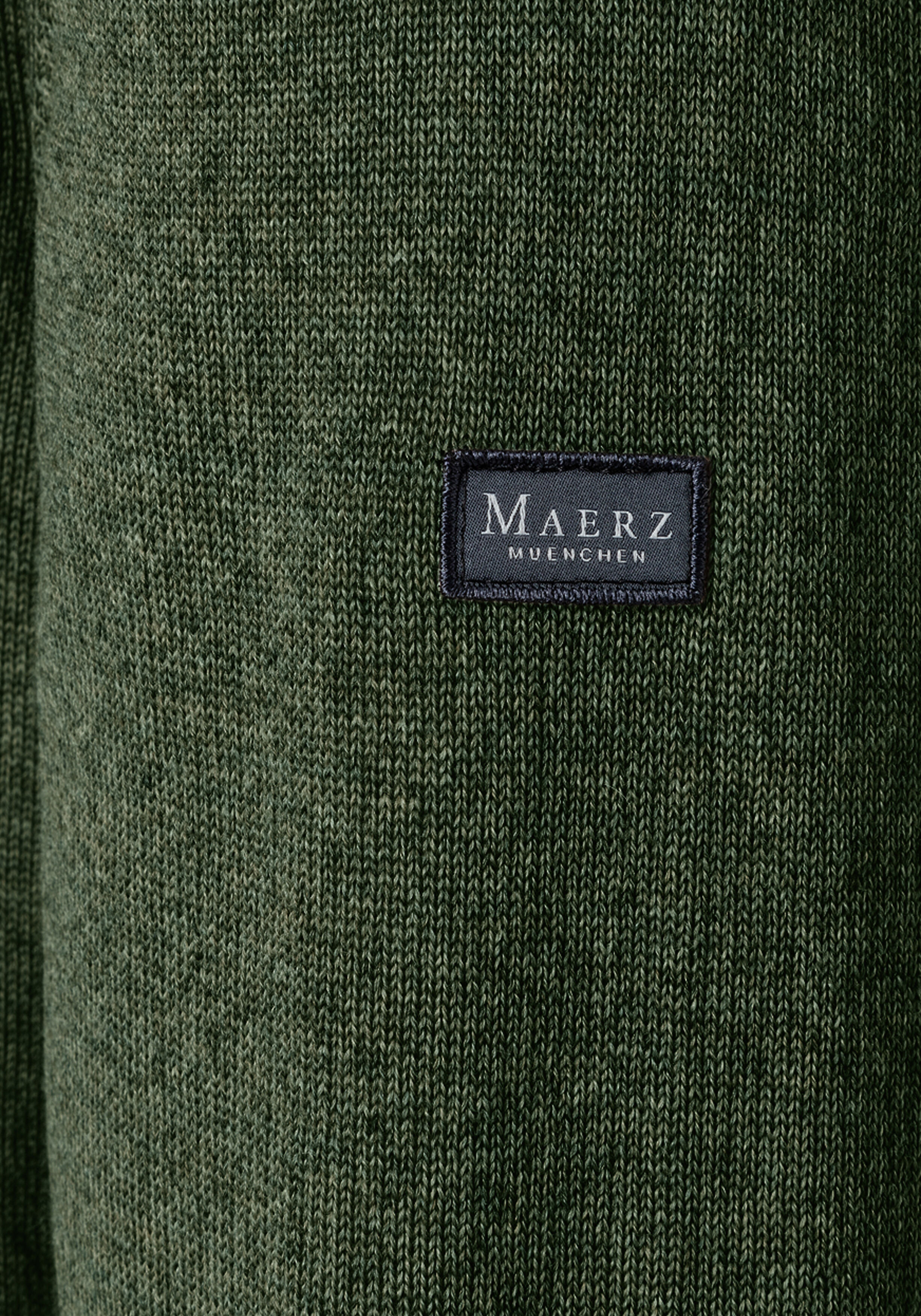 MAERZ Classic Fit heren trui met V-hals wol, groen
