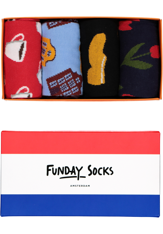 Funday Socks Giftset unisex sokken (4-pack), Dutch classics Funday Socks Giftset unisex sokken (4-pack), Dutch classics