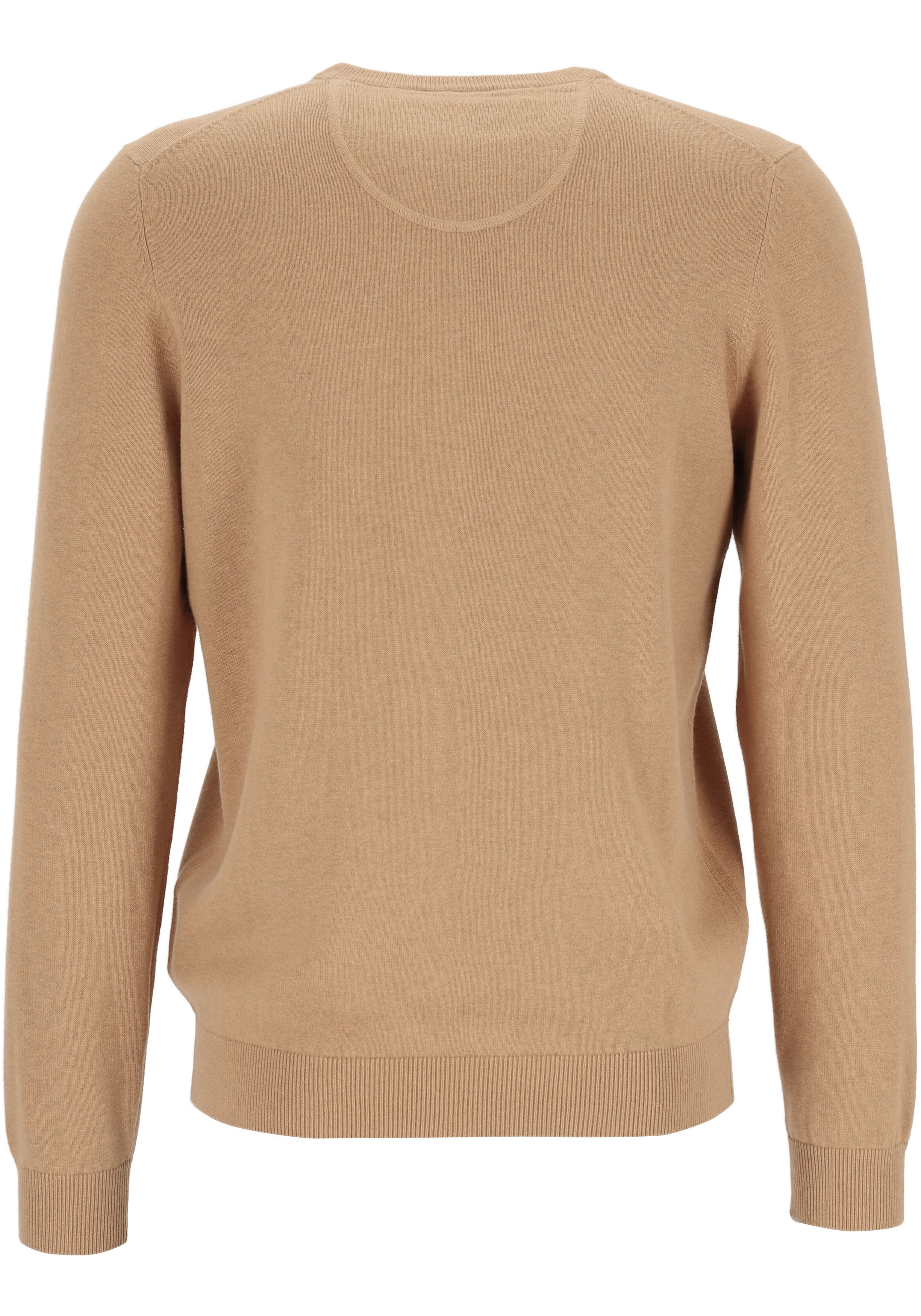 MARVELIS modern fit trui katoen, V-hals, beige