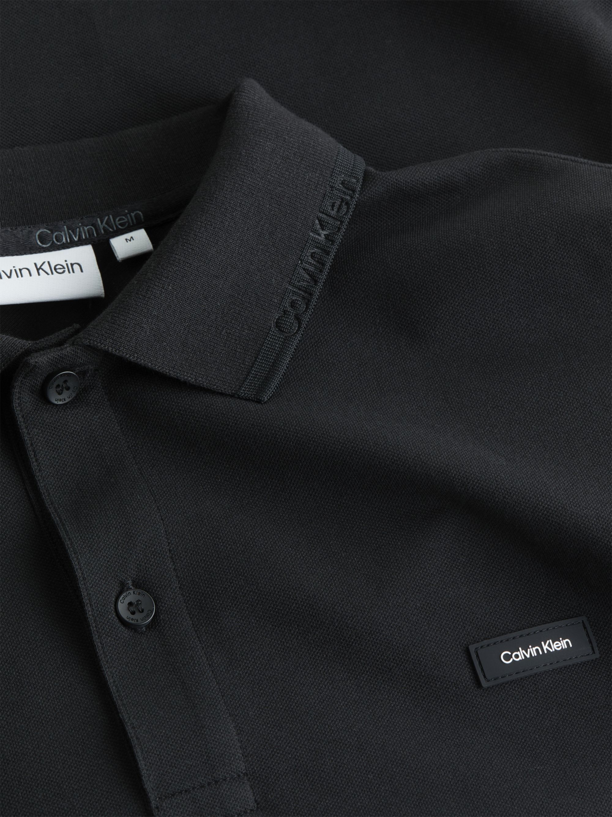 Calvin Klein Thermo Tech Pique Slim Polo, heren poloshirt, zwart