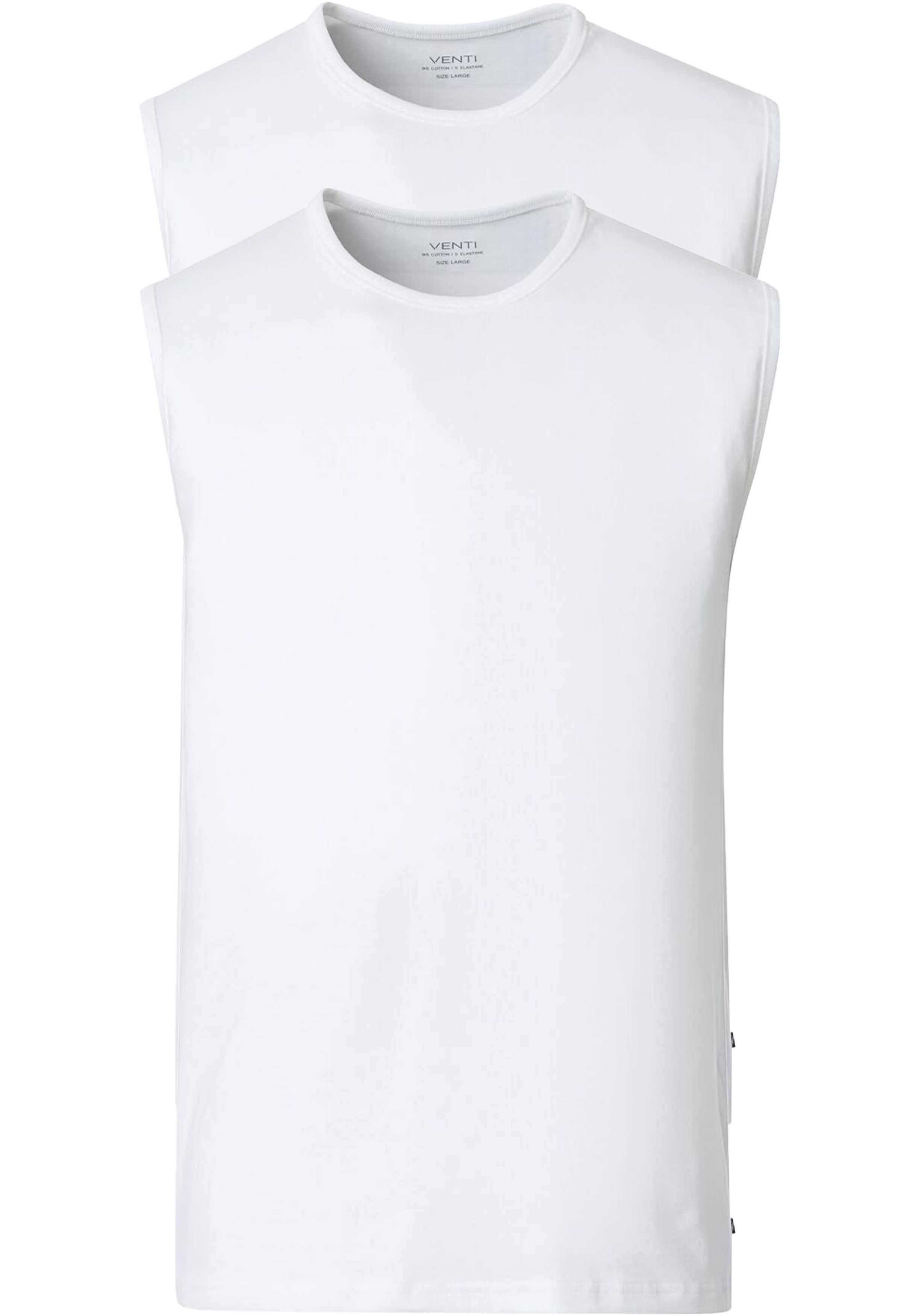 VENTI modern heren singlet (2-pack), wit