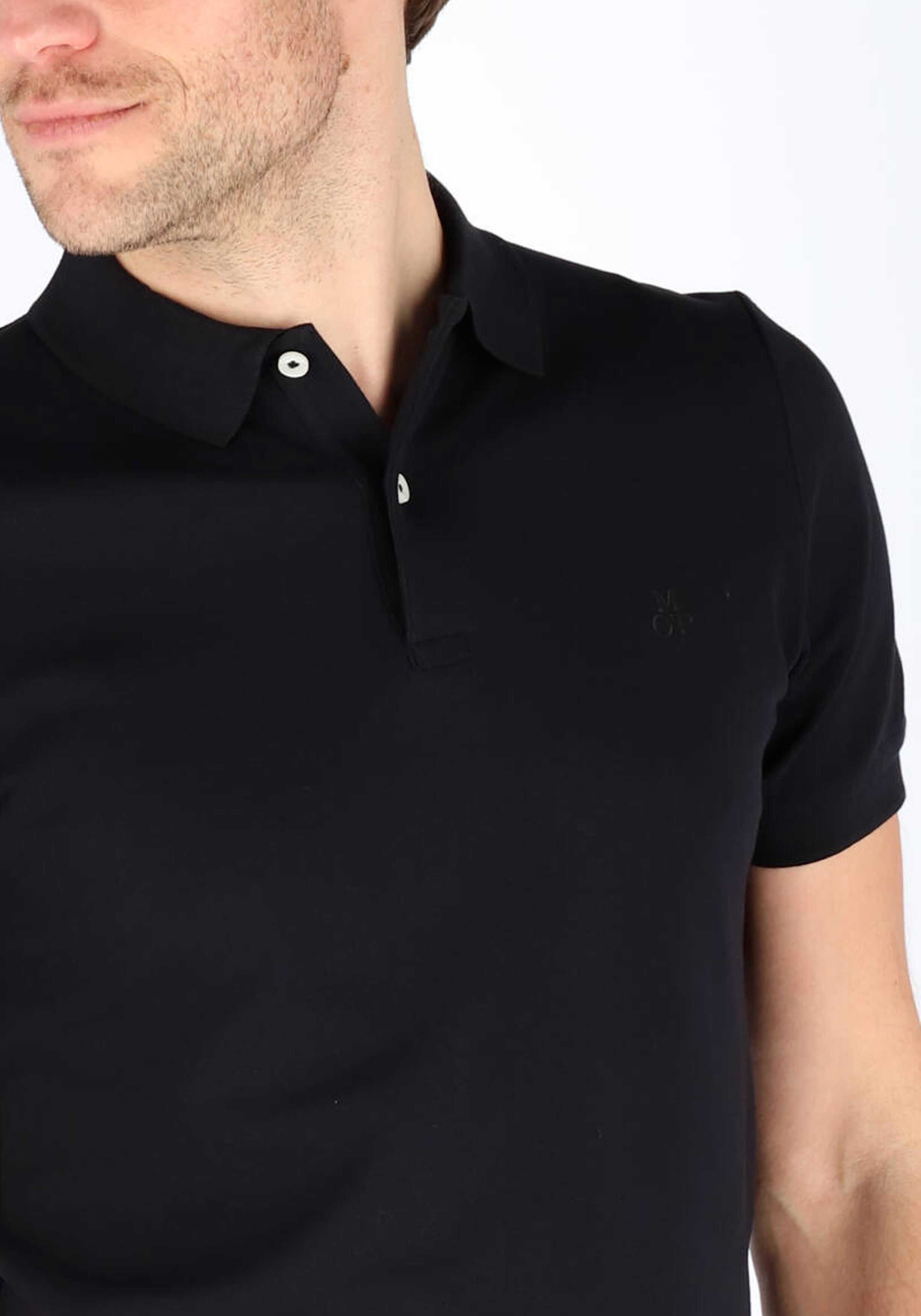 Marc O'Polo shaped fit polo, heren poloshirt, zwart