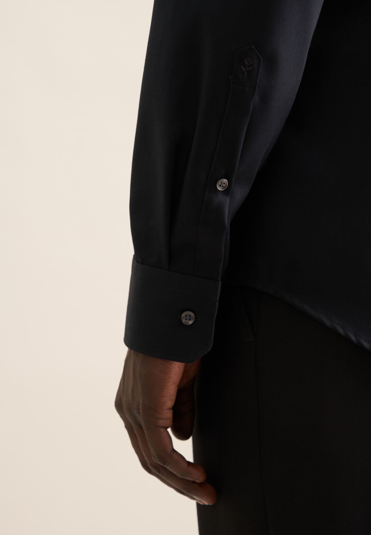 Seidensticker slim fit overhemd, popeline, zwart
