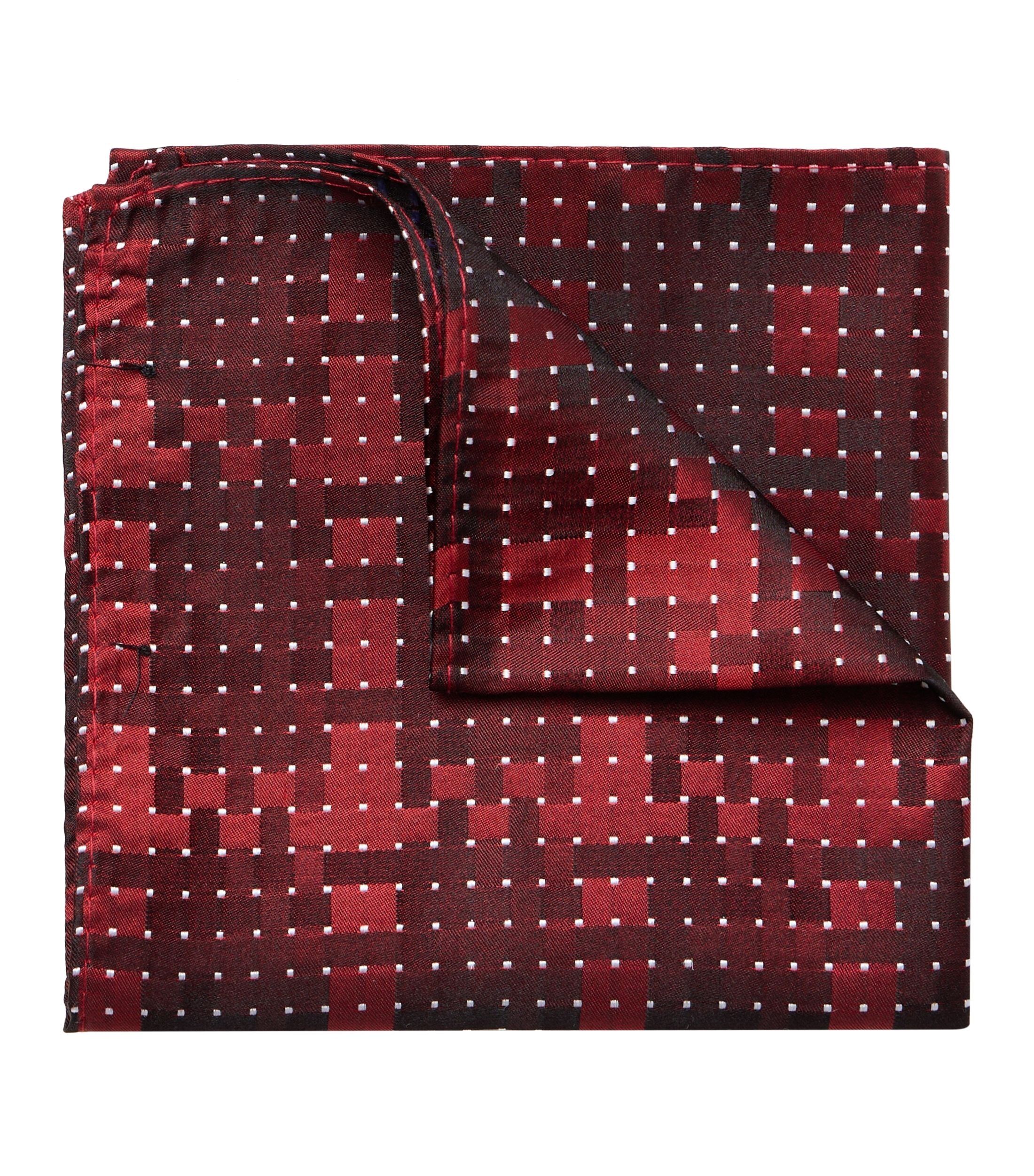 VENTI set met vlinderdas en pochet, bordeaux, zwart, wit dessin