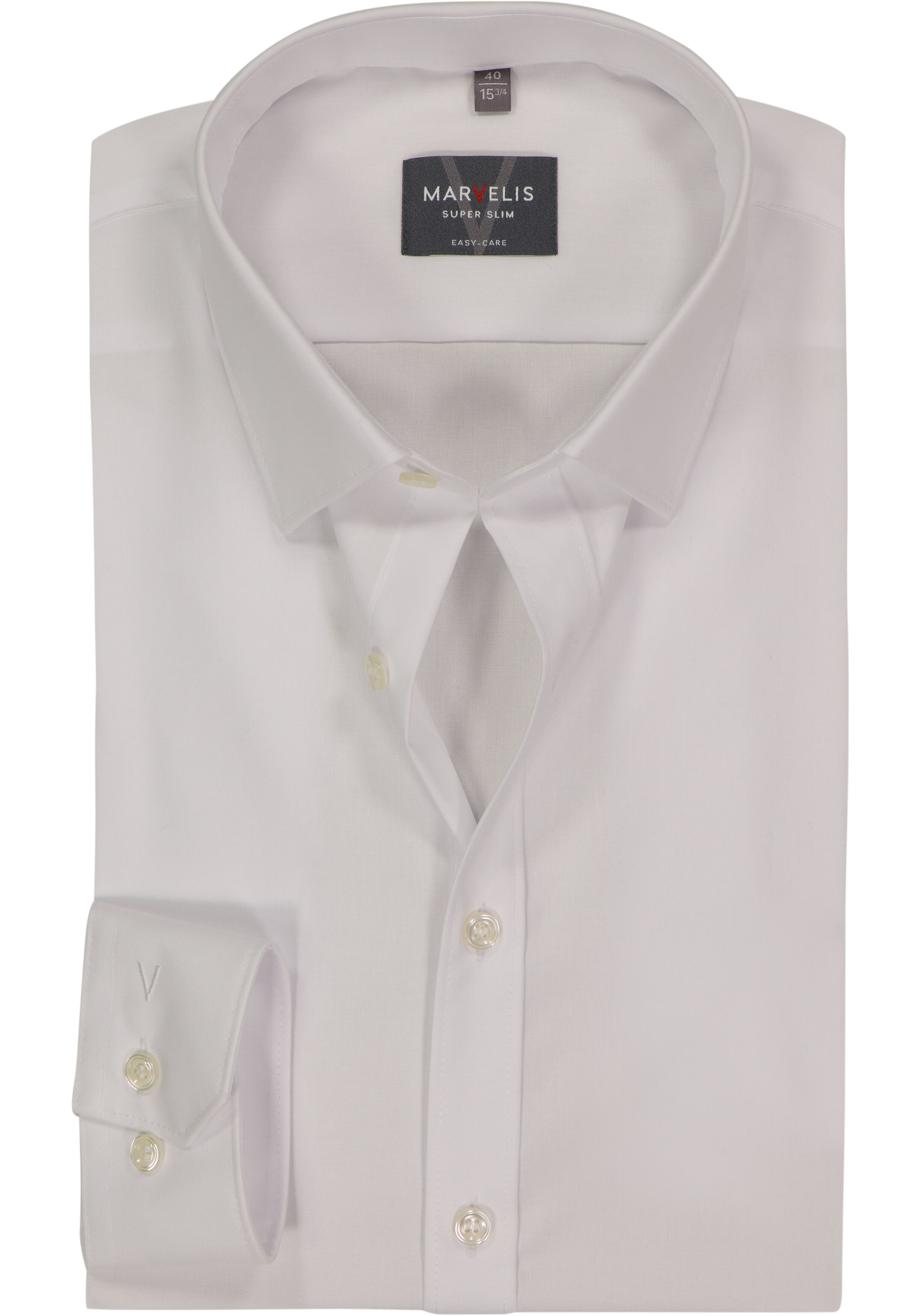 MARVELIS super slim fit overhemd, popeline, wit