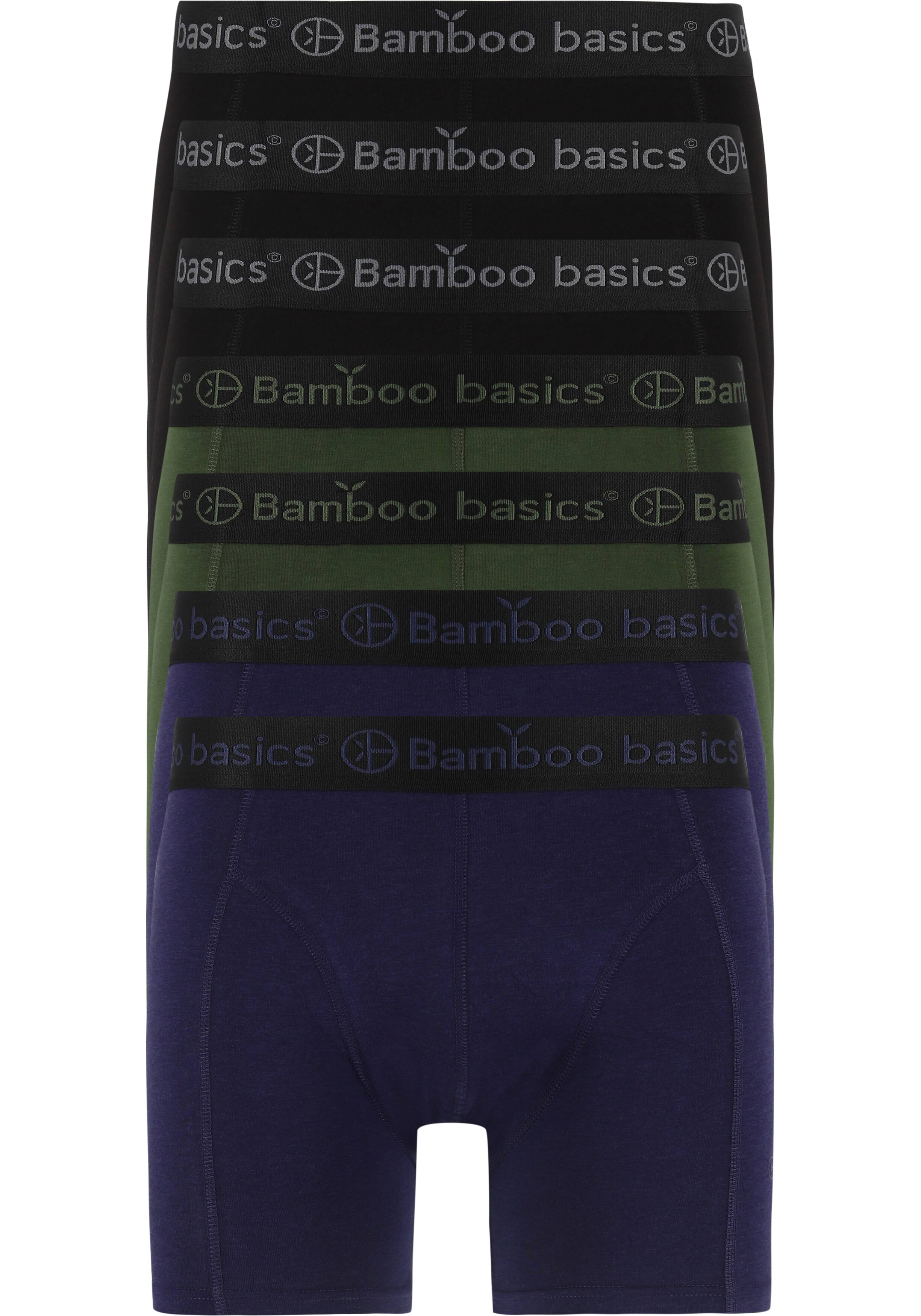 Bamboo Basics Rico boxershorts (7-pack), heren boxershort, 3x zwart, 2x donkerblauw, 2x legergroen