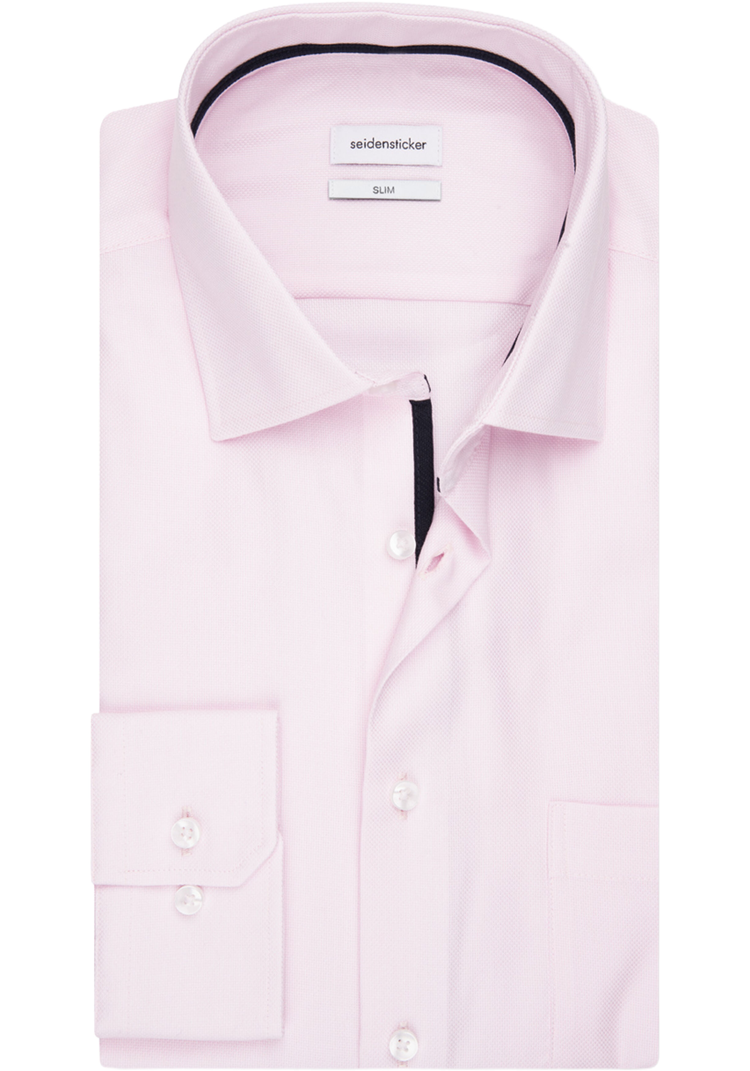 Seidensticker slim fit overhemd, structuur, roze