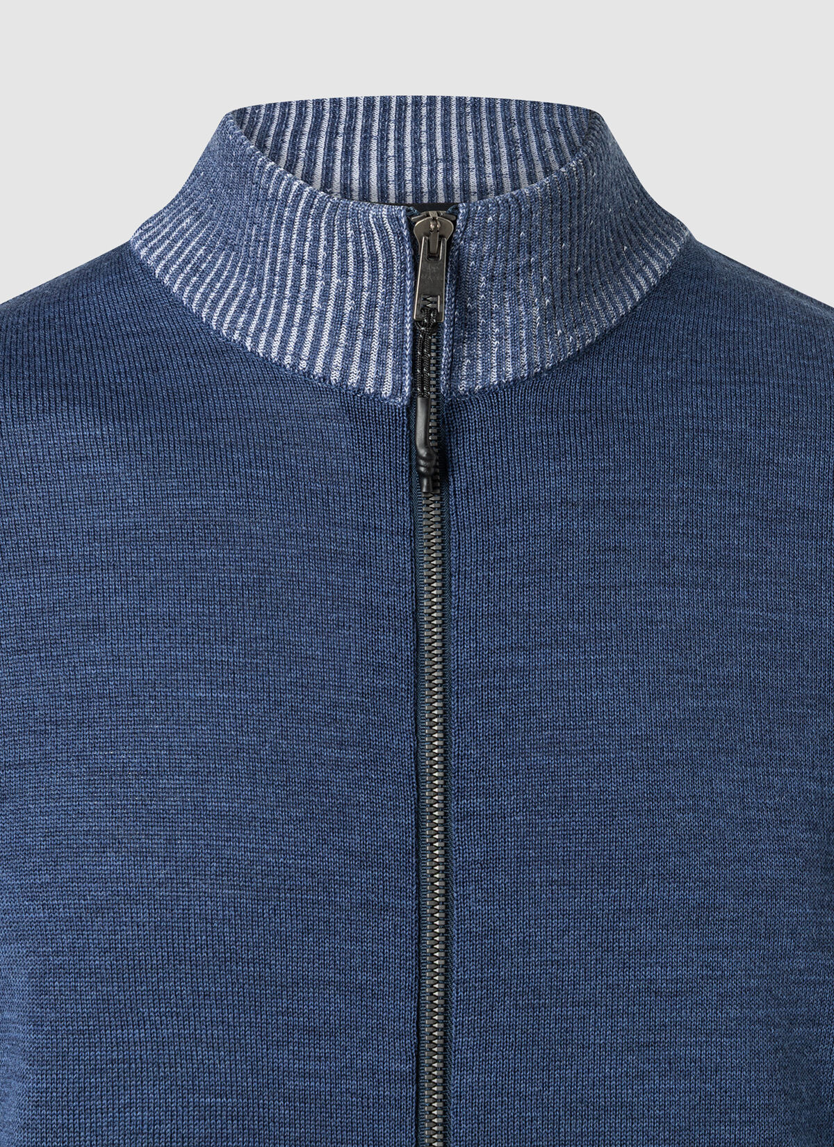 MAERZ Regular Fit heren vest met rits wol, middenblauw